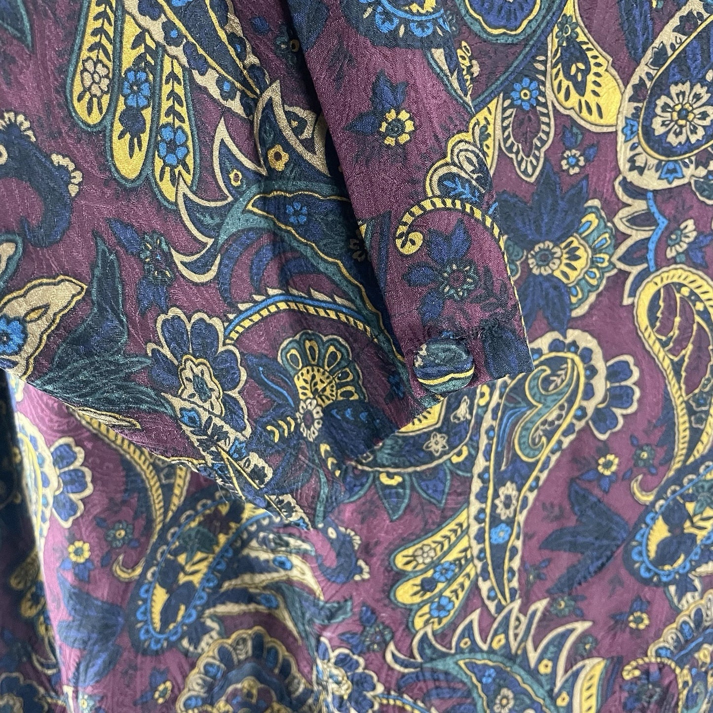 Valerie Stevens Paisley 100% Silk Lightweight Long Sleeve Tunic Blouse Size 24