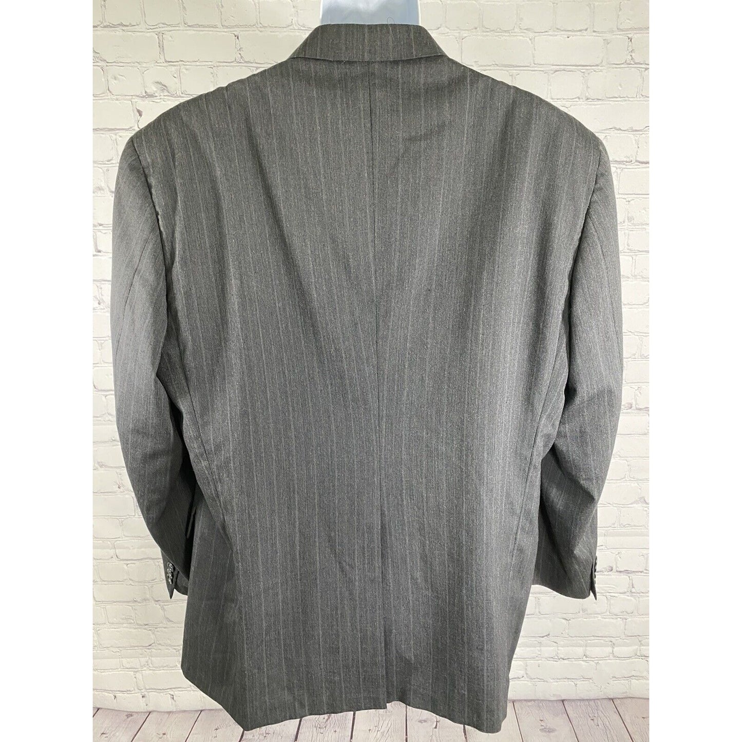 VTG Hunter Haig Dark Gray Striped Two Button Blazer Jacket Sport Coat Men’s 46R