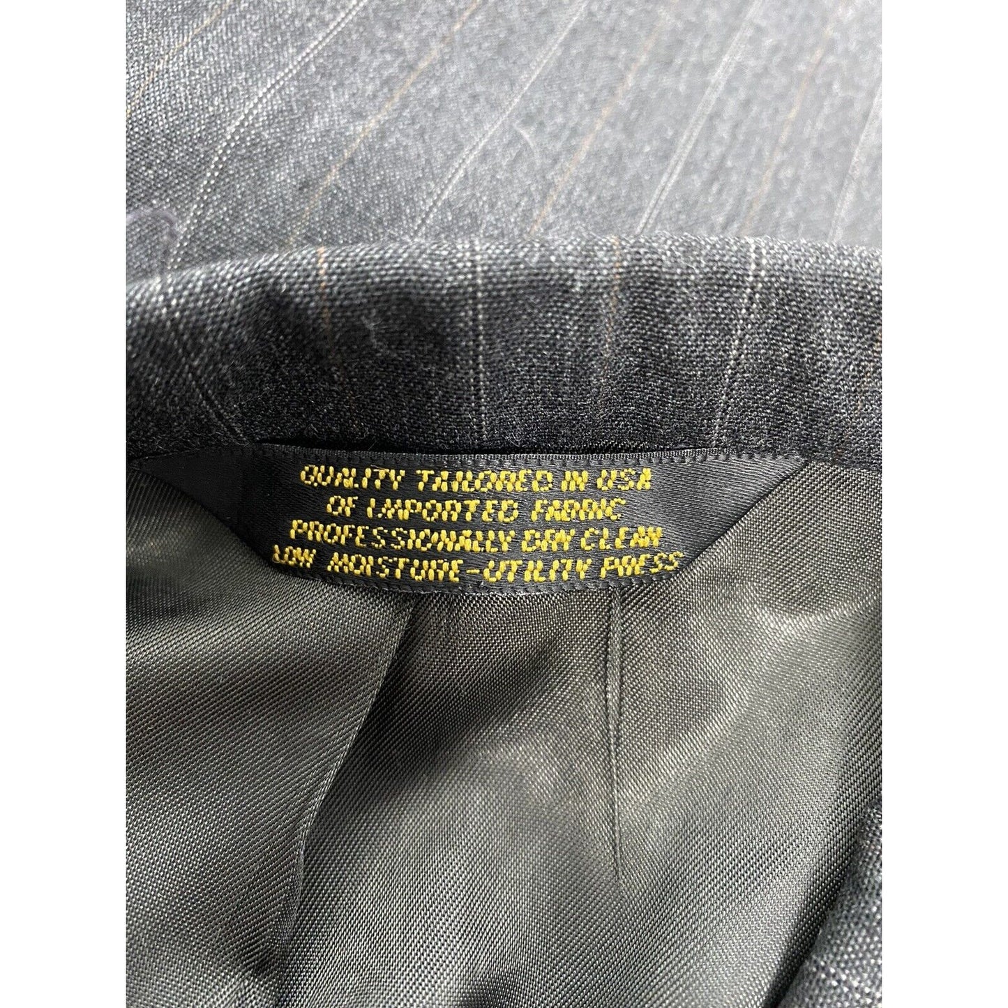 VTG Hunter Haig Dark Gray Striped Two Button Blazer Jacket Sport Coat Men’s 46R