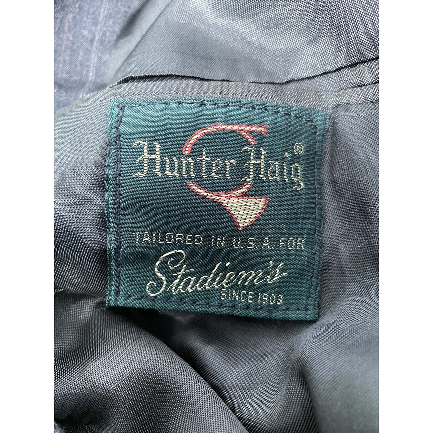 VTG Hunter Haig Dark Gray Striped Two Button Blazer Jacket Sport Coat Men’s 46R