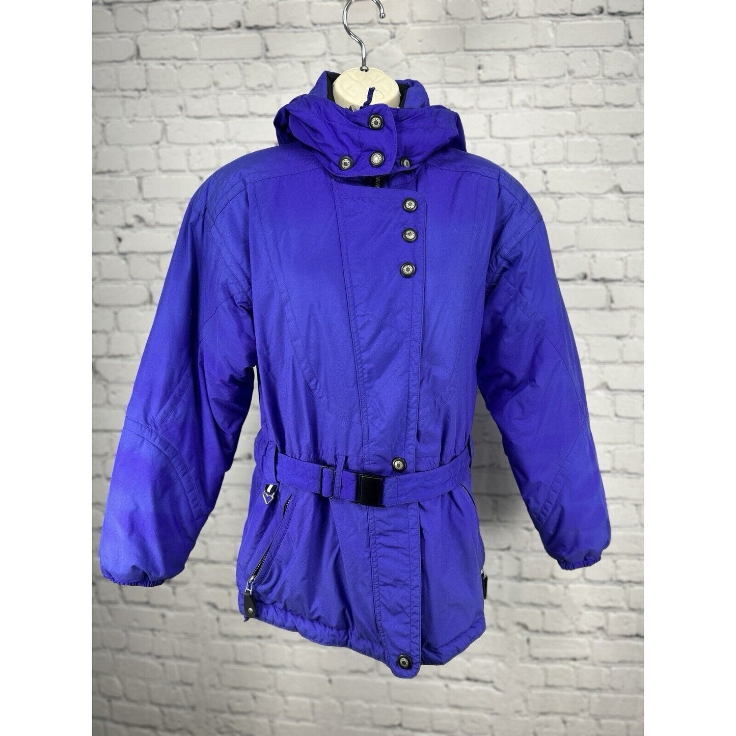 Obermeyer Jenna Purple Zip Removable Hood Winter Ski Coat Jacket Size Ladies 8
