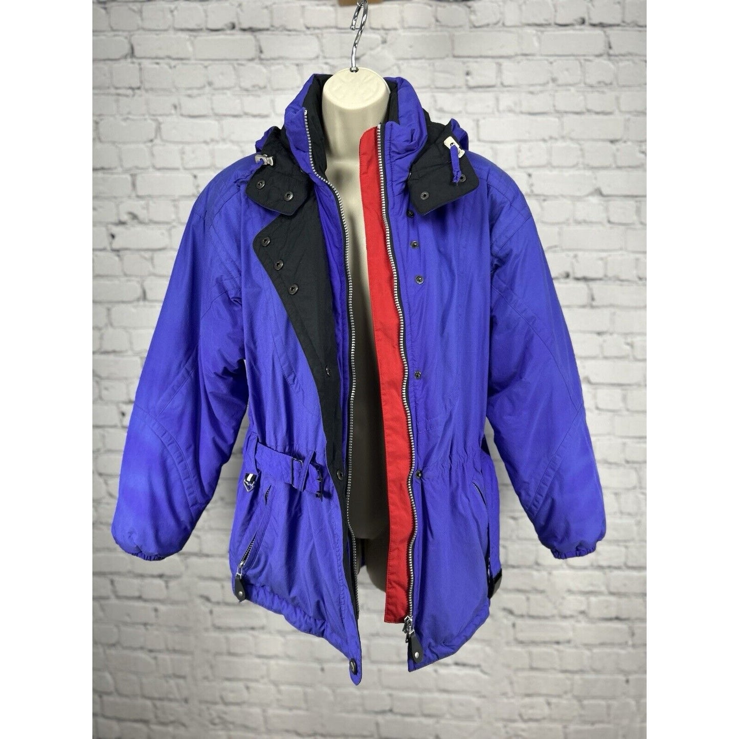 Obermeyer Jenna Purple Zip Removable Hood Winter Ski Coat Jacket Size Ladies 8