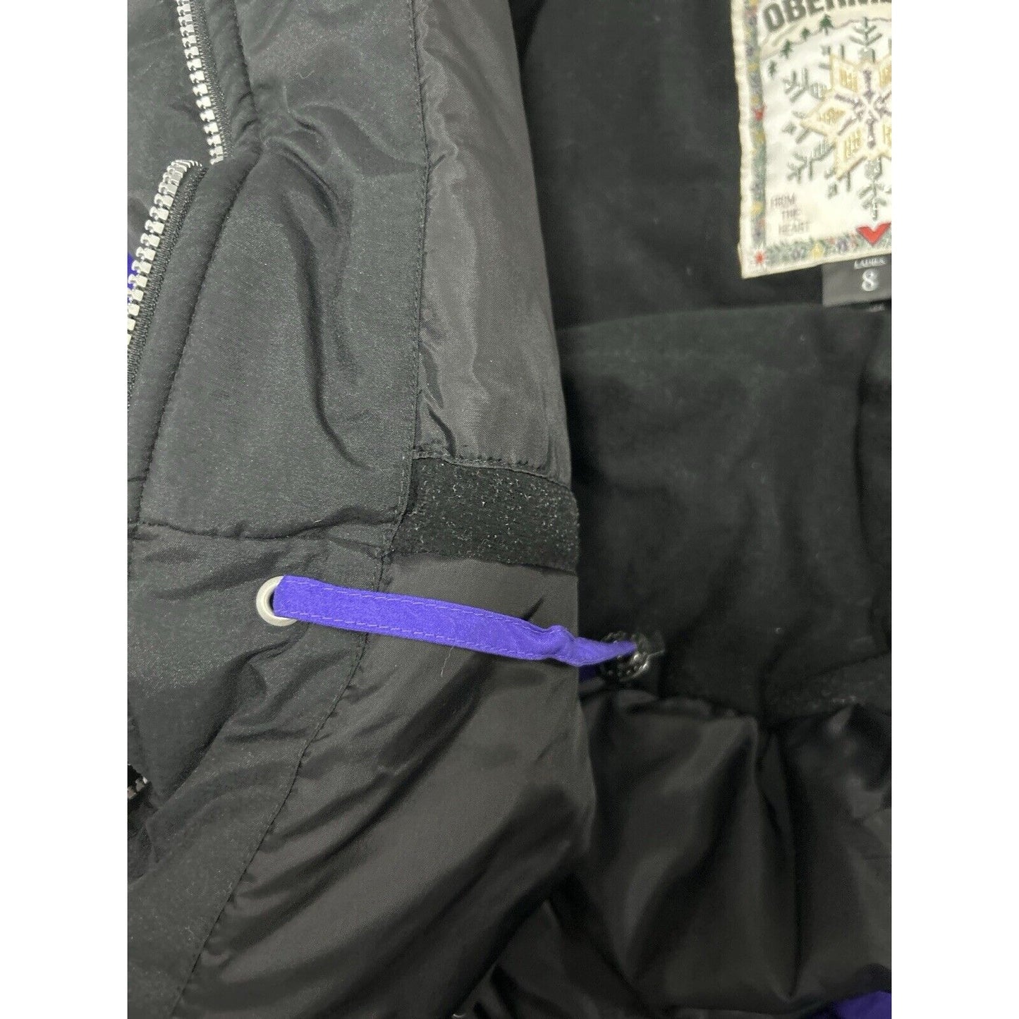 Obermeyer Jenna Purple Zip Removable Hood Winter Ski Coat Jacket Size Ladies 8
