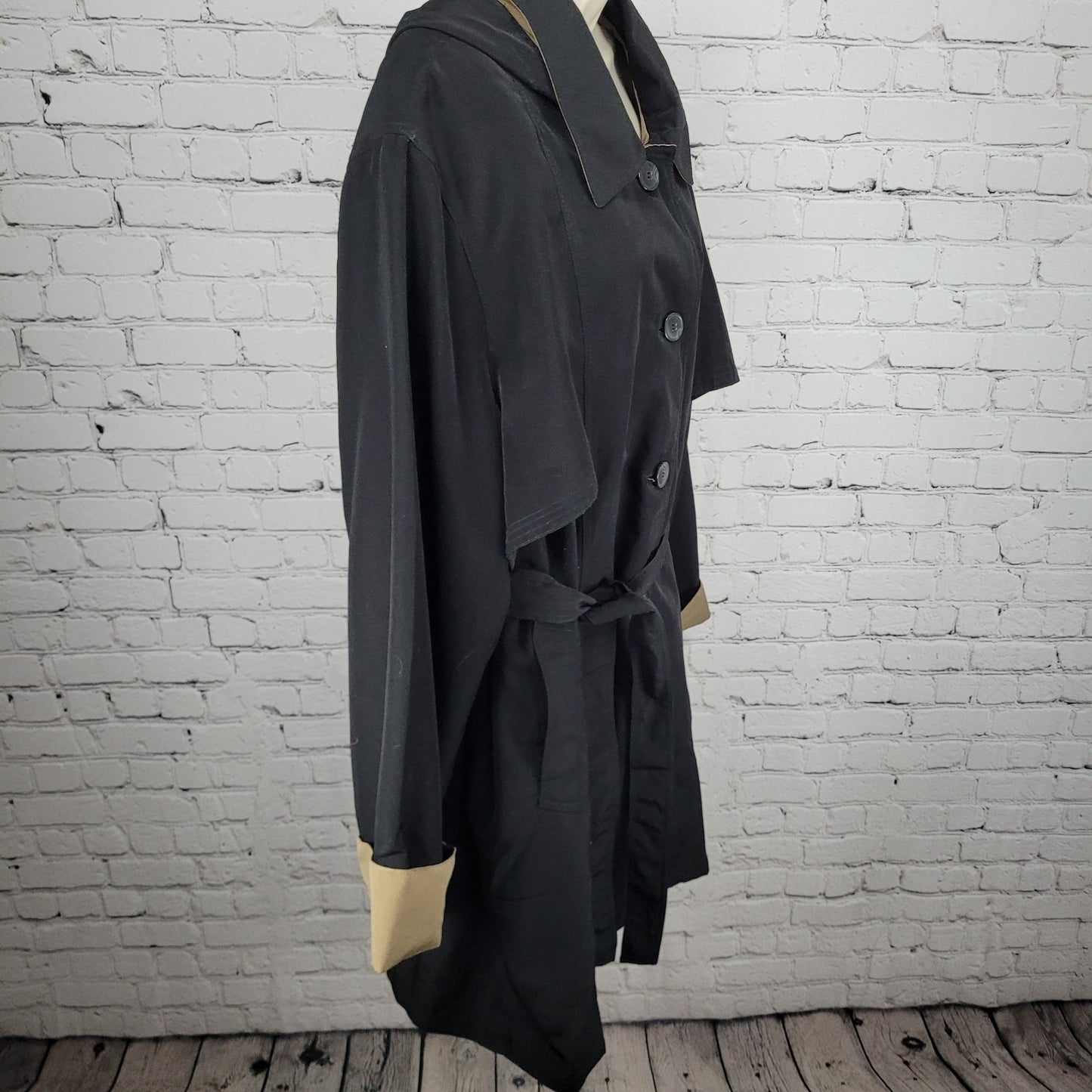 Misty Harbor Black Buttoned Removable Body Warmer Liner Hooded Jacket Size 3X