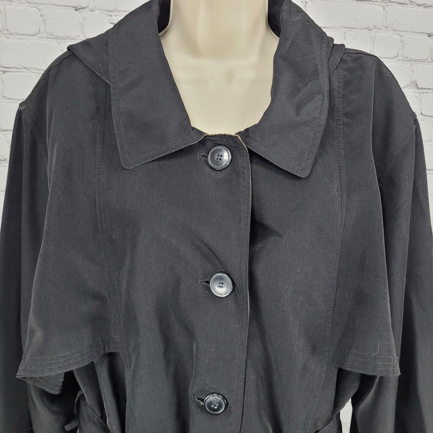 Misty Harbor Black Buttoned Removable Body Warmer Liner Hooded Jacket Size 3X