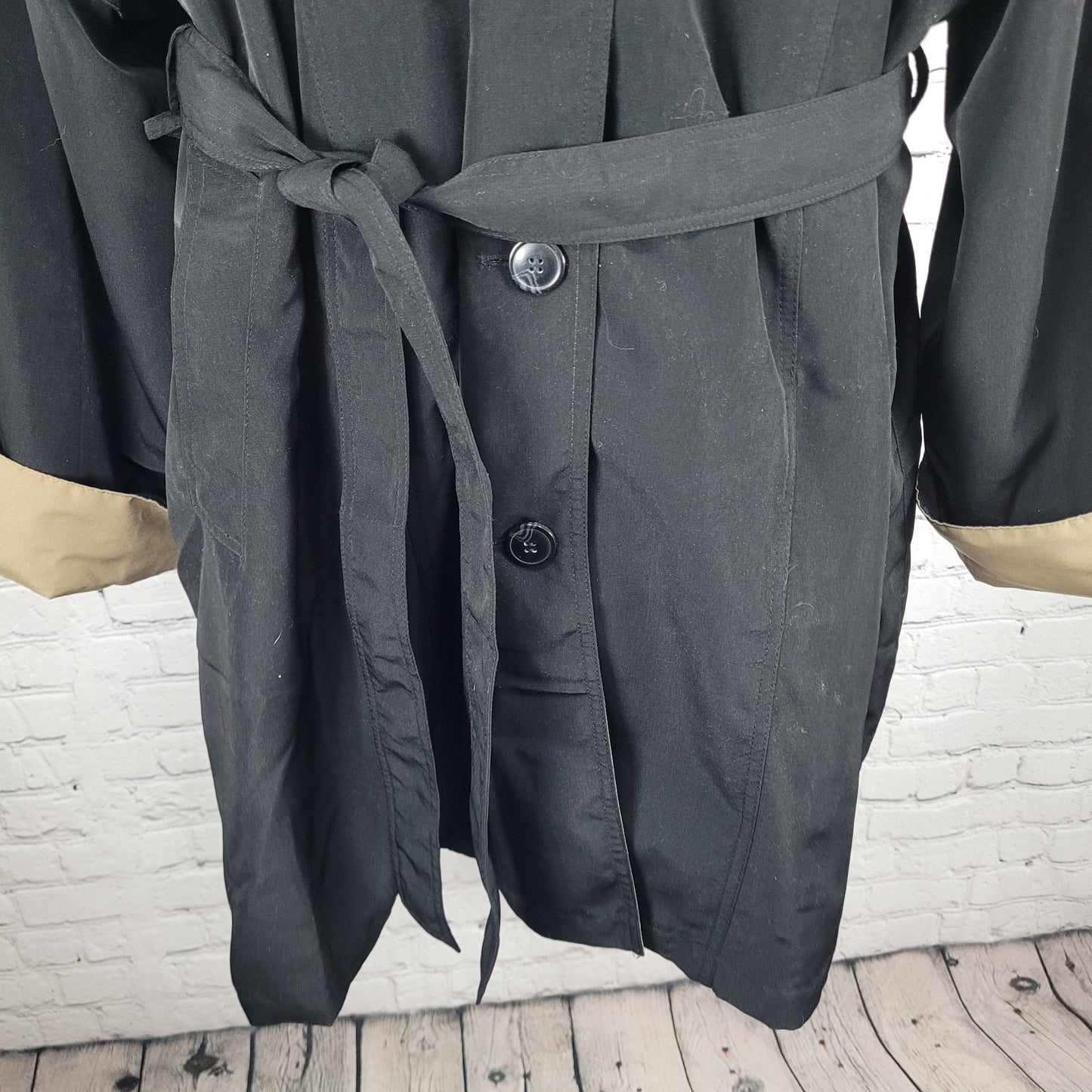 Misty Harbor Black Buttoned Removable Body Warmer Liner Hooded Jacket Size 3X