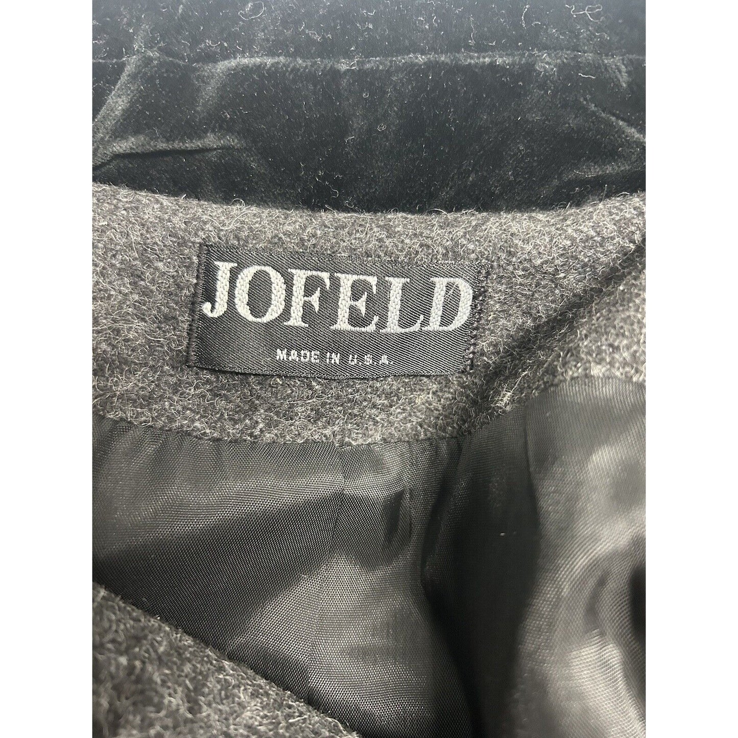 VTG Jofeld De Ball Gray Wool Blend Velvet Collar Water Repellent Overcoat Medium
