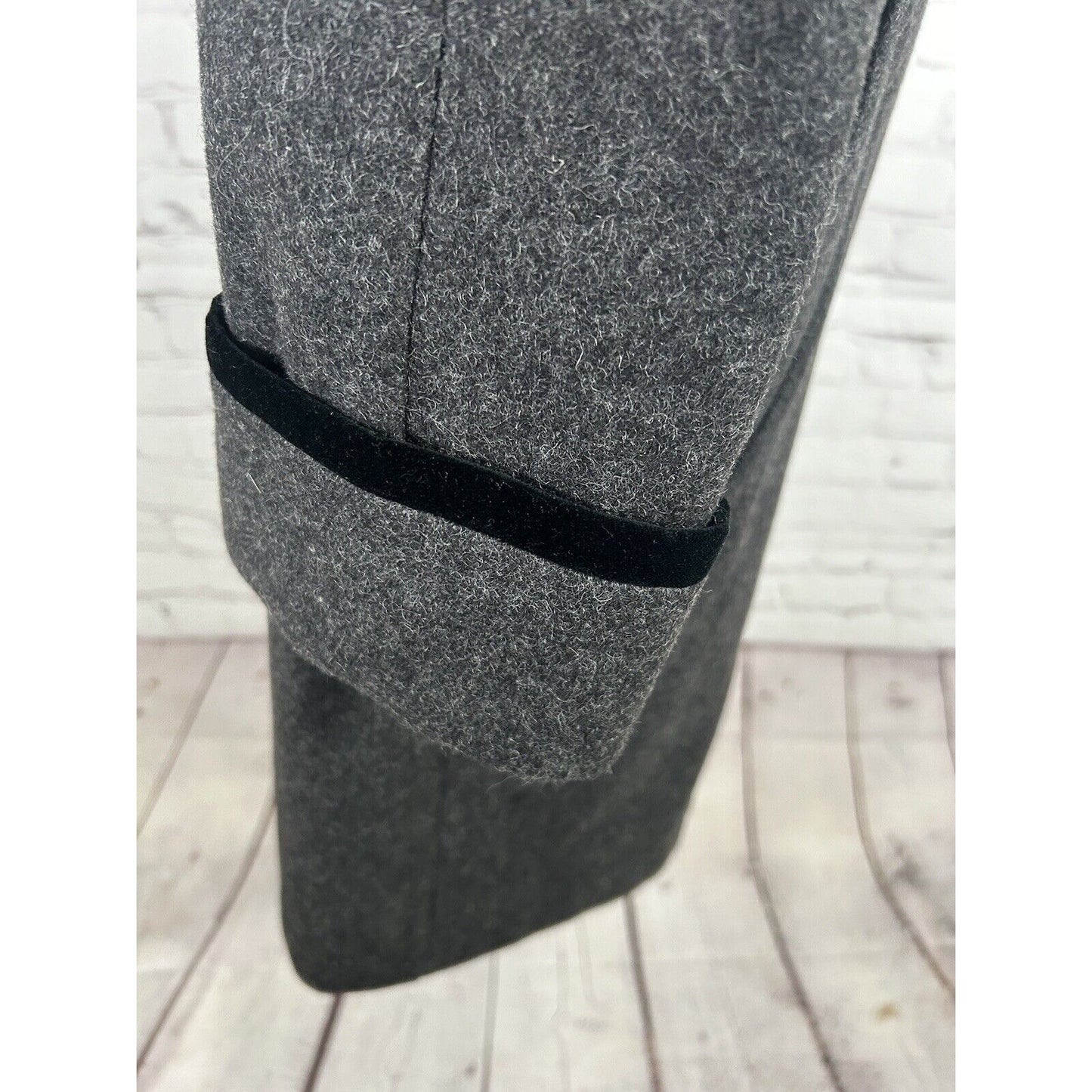 VTG Jofeld De Ball Gray Wool Blend Velvet Collar Water Repellent Overcoat Medium