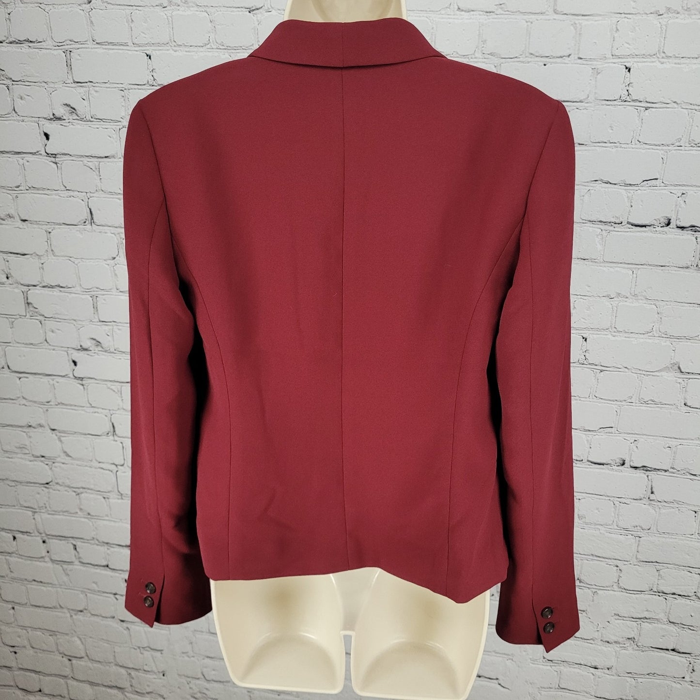 Loft Ann Taylor Deep Red Lightweight Open Shawl Lapel Blazer Jacket Size 2