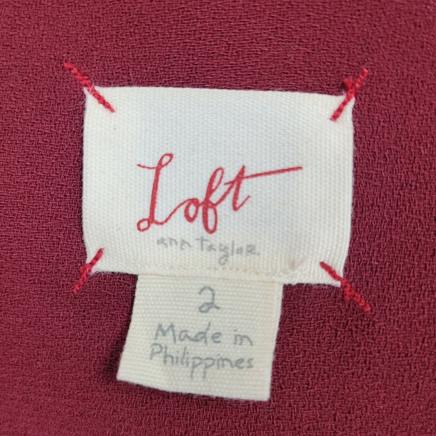 Loft Ann Taylor Deep Red Lightweight Open Shawl Lapel Blazer Jacket Size 2