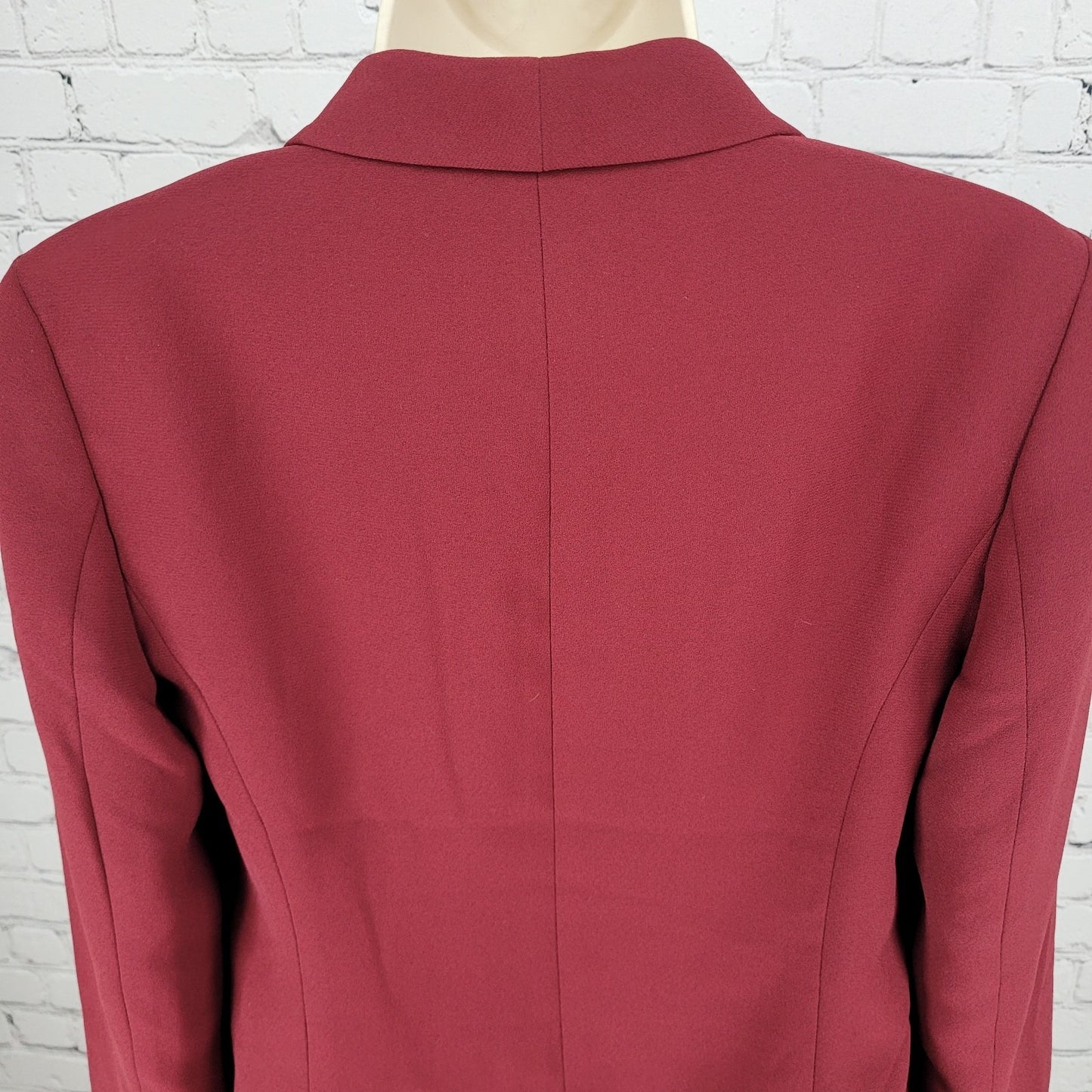 Loft Ann Taylor Deep Red Lightweight Open Shawl Lapel Blazer Jacket Size 2