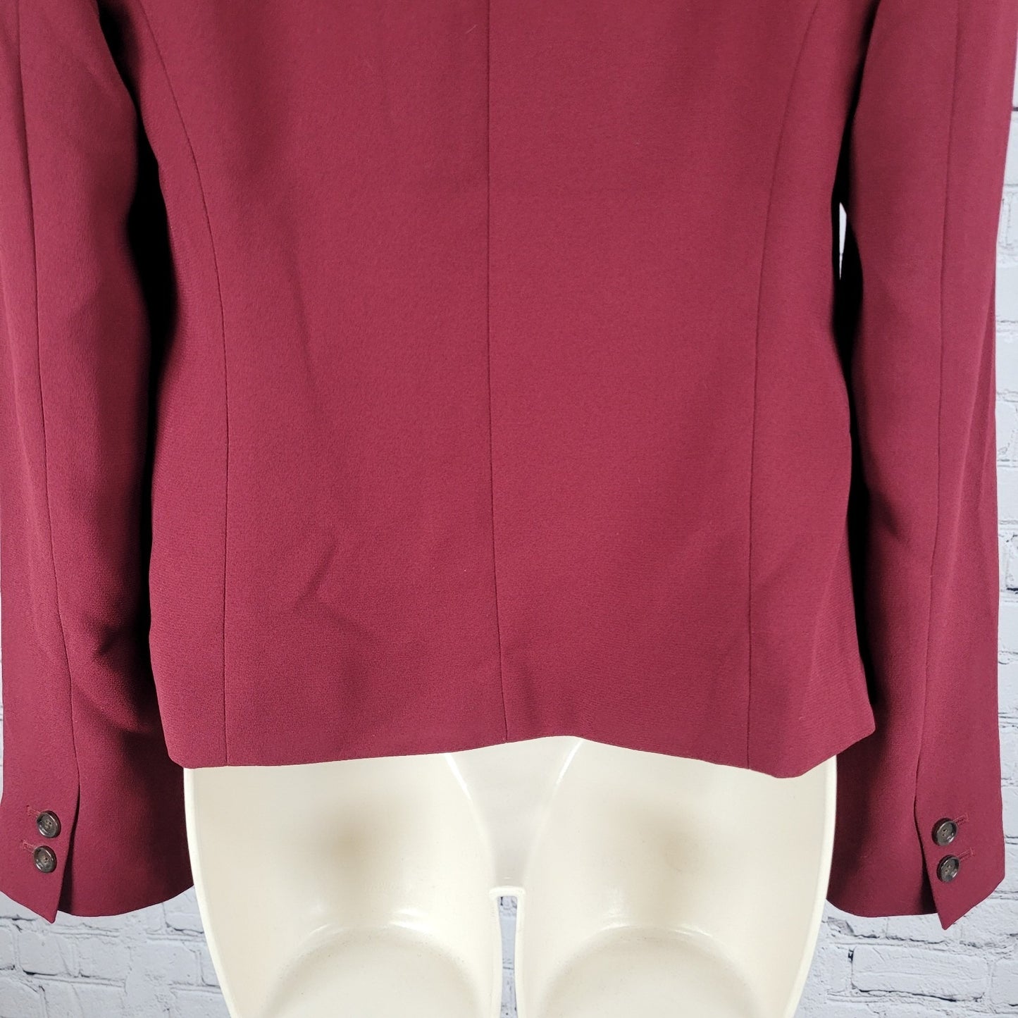 Loft Ann Taylor Deep Red Lightweight Open Shawl Lapel Blazer Jacket Size 2