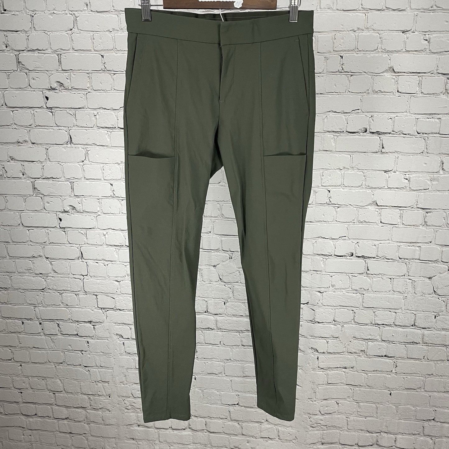 Athleta Green Wander Stash Skinny Hiking Nylon Stretch Pants Size 4 (30x29)