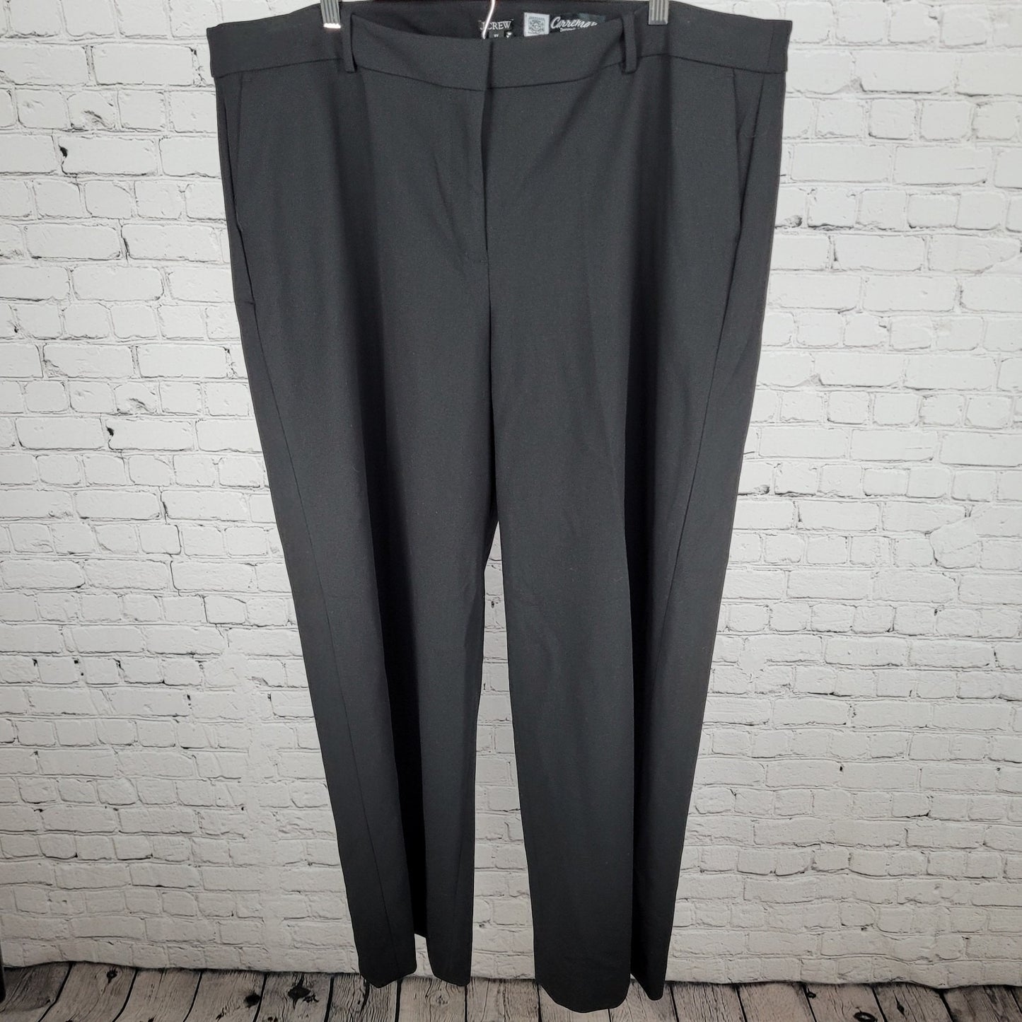 NWT J.CREW Carreman Black France Designed High Rise Dress Pants Size 22 (44x32)