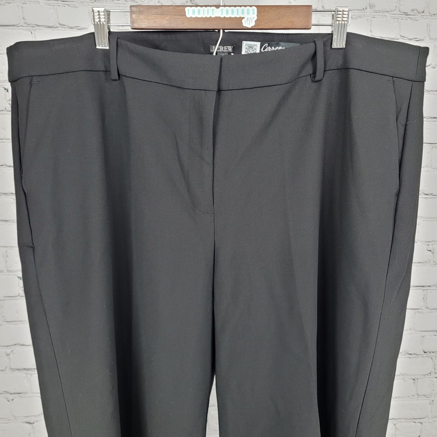 NWT J.CREW Carreman Black France Designed High Rise Dress Pants Size 22 (44x32)