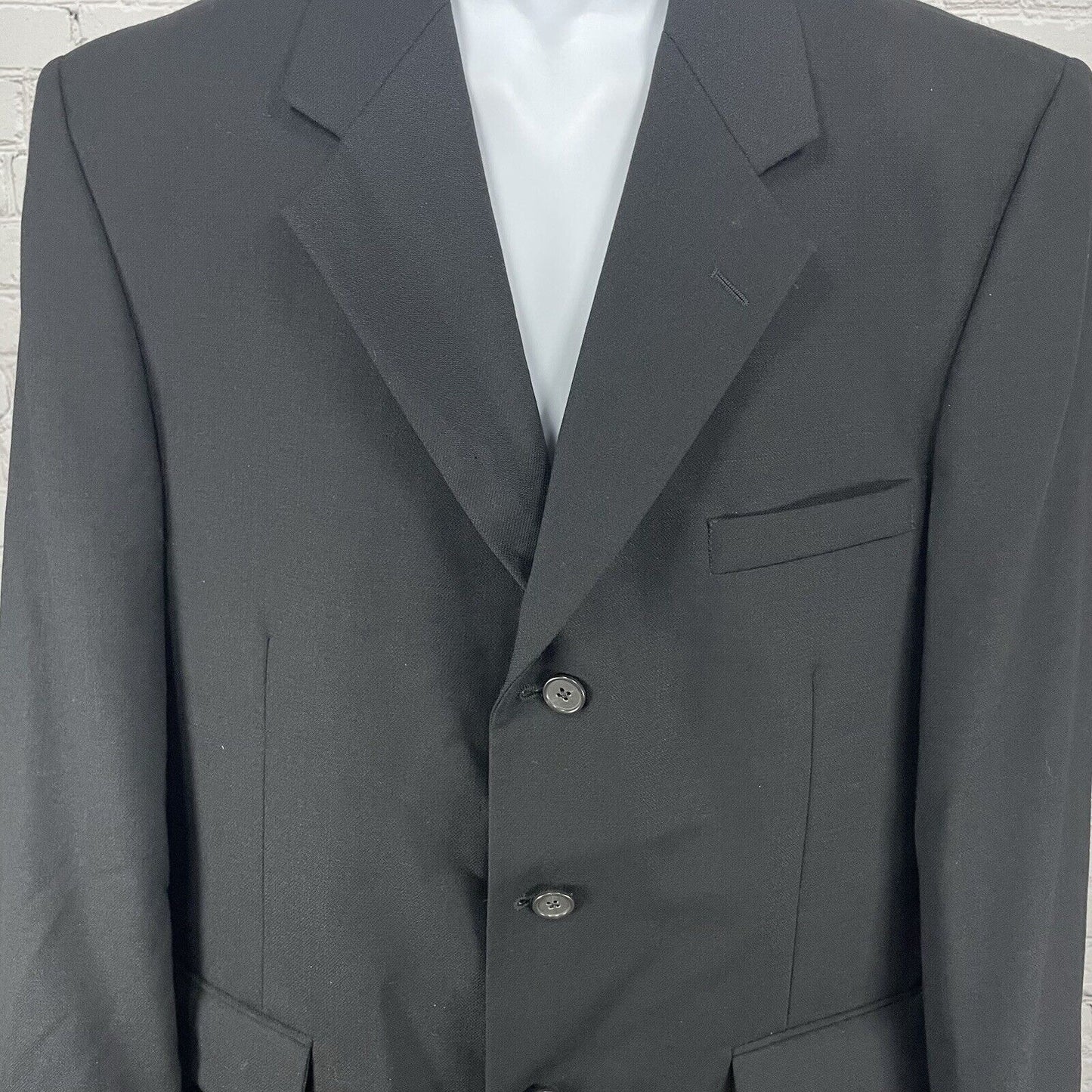 Fioravanti Black Soft Suit Blazer Jacket 3 Button Lined Made In USA Size 44