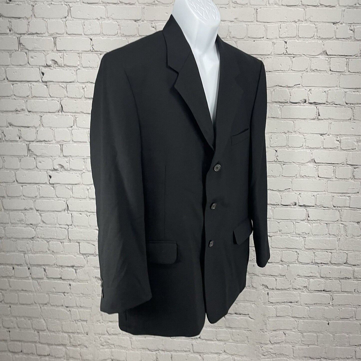 Fioravanti Black Soft Suit Blazer Jacket 3 Button Lined Made In USA Size 44