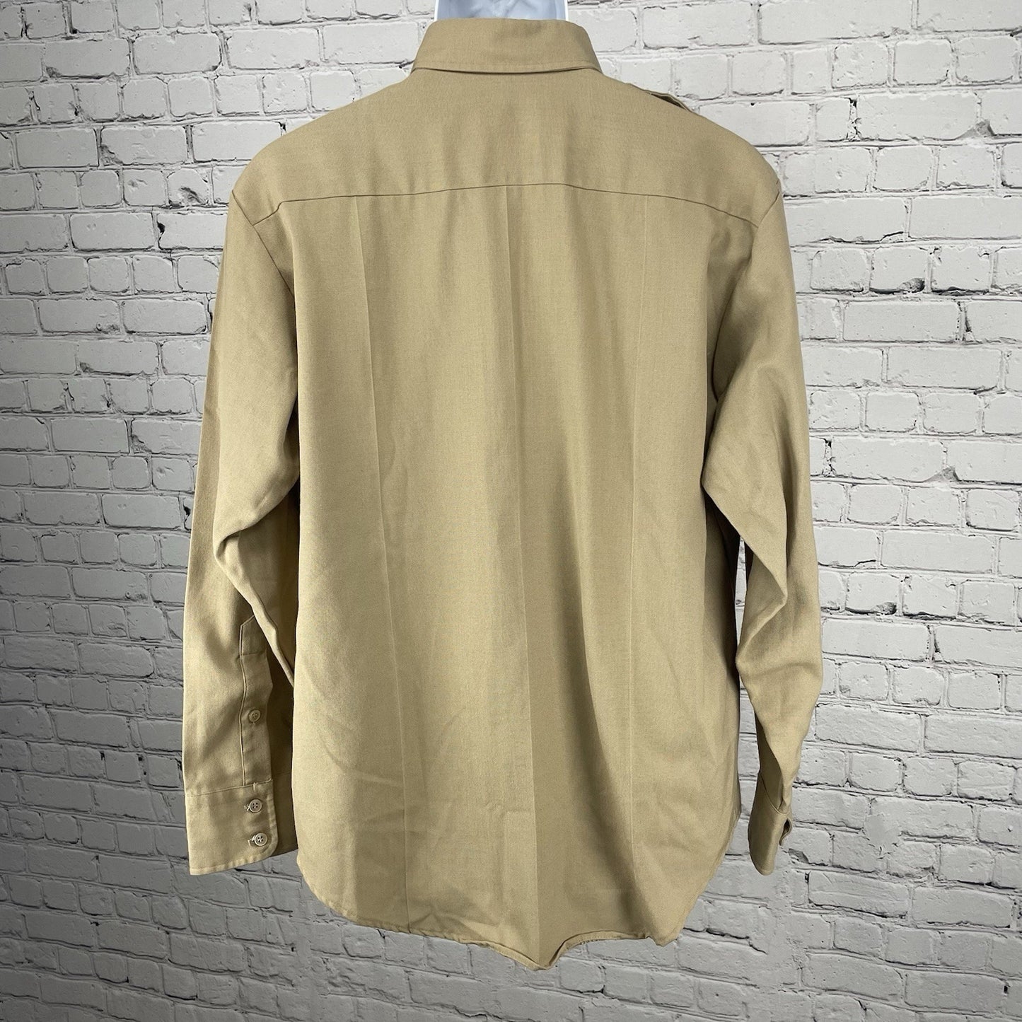 Flying Cross Brown All Weather De Luxe Tropical Long Sleeve Shirt USA Made XL