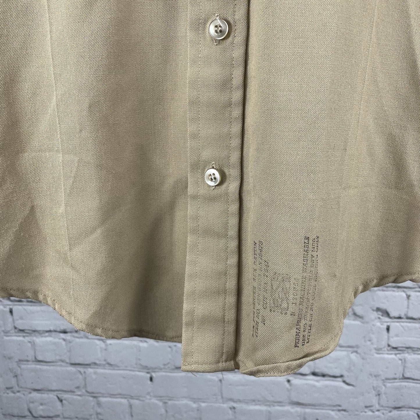 Flying Cross Brown All Weather De Luxe Tropical Long Sleeve Shirt USA Made XL