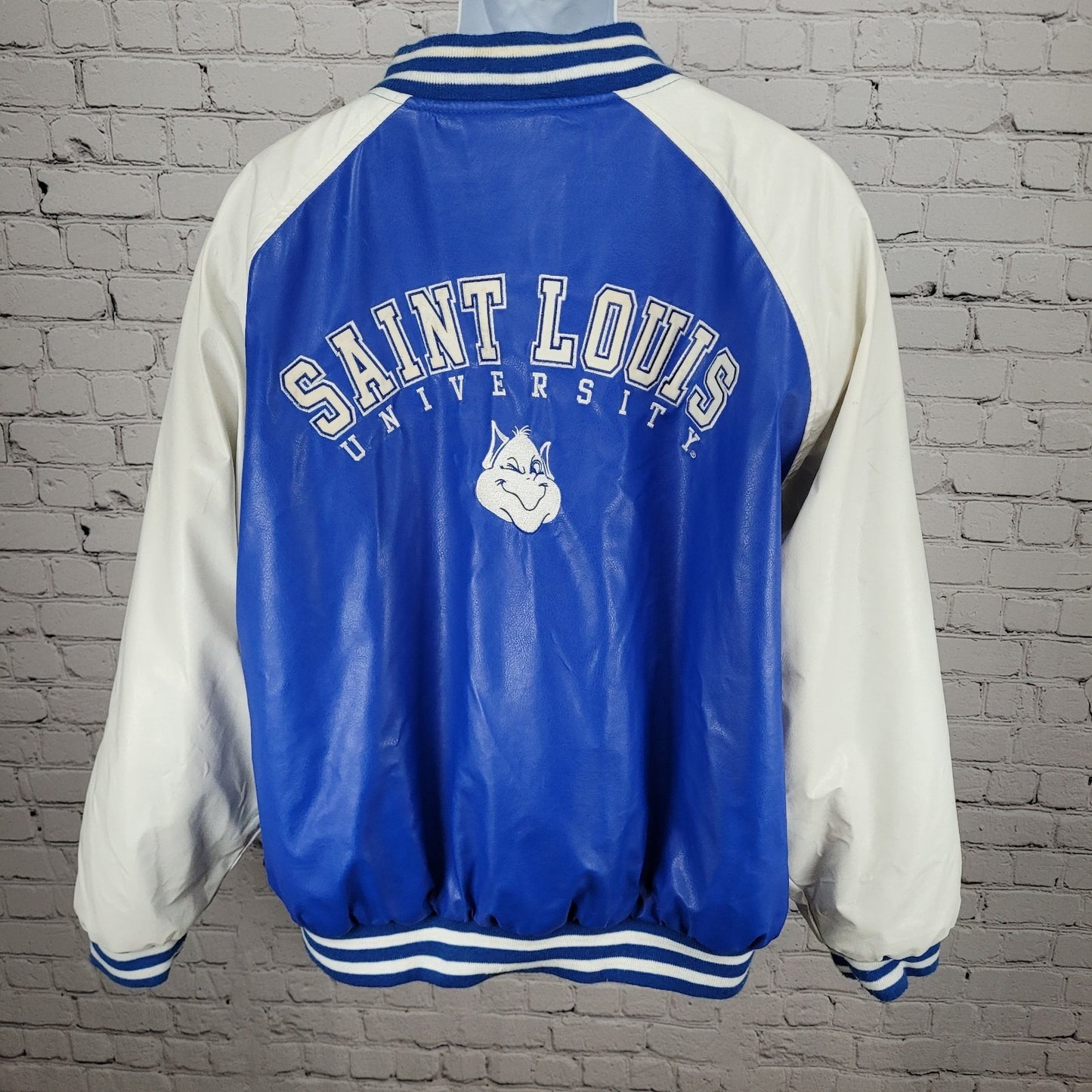 SLU Saint Louis University Light Weight Letterman Varsity Snap Jacket Size XL