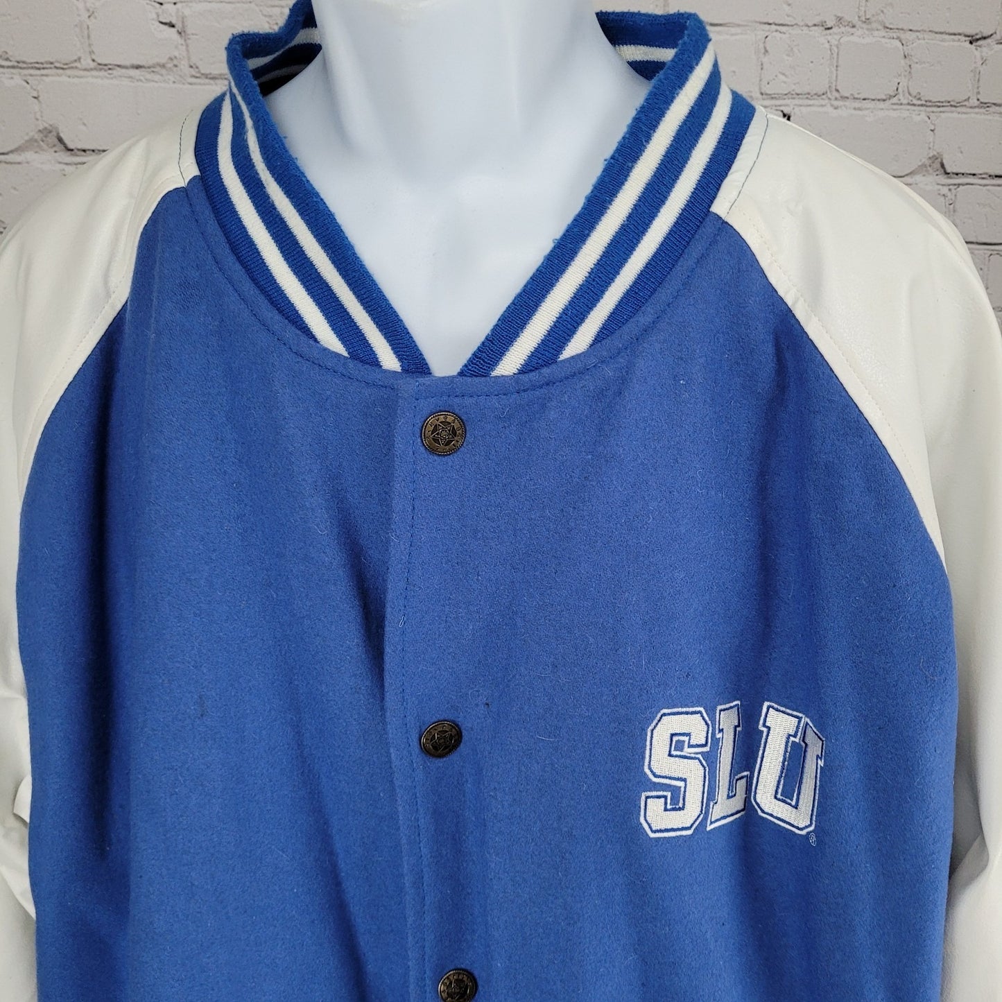 SLU Saint Louis University Light Weight Letterman Varsity Snap Jacket Size XL