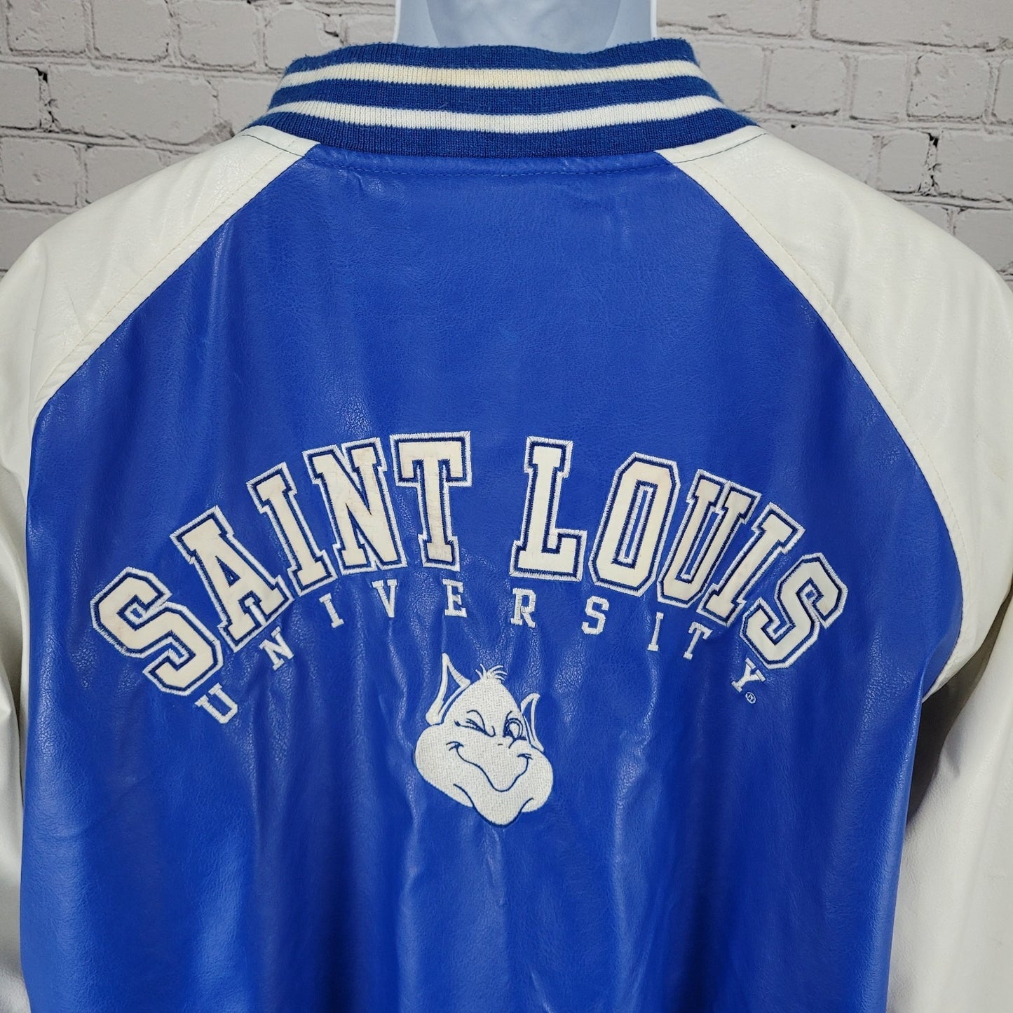 SLU Saint Louis University Light Weight Letterman Varsity Snap Jacket Size XL