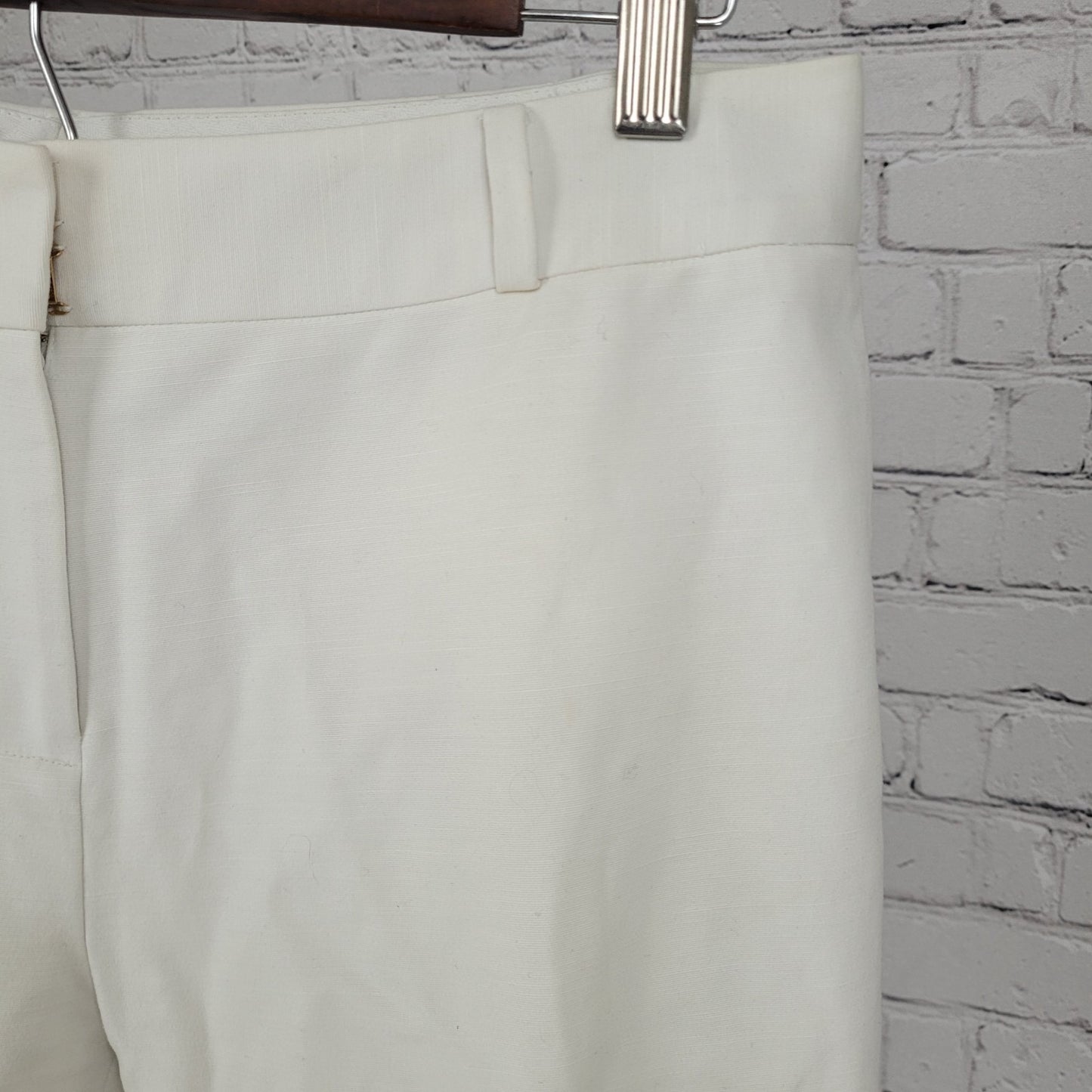 Kate Spade White Cotton Stretch Ankle Bows Mid Rise Dress Pants Size 29x25