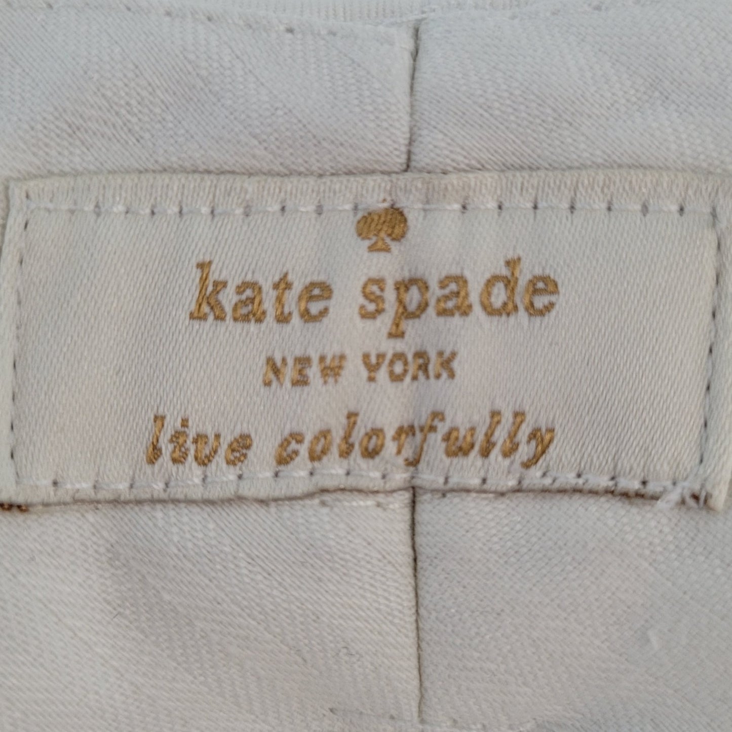 Kate Spade White Cotton Stretch Ankle Bows Mid Rise Dress Pants Size 29x25