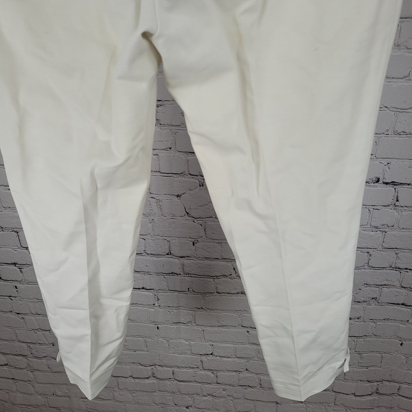 Kate Spade White Cotton Stretch Ankle Bows Mid Rise Dress Pants Size 29x25