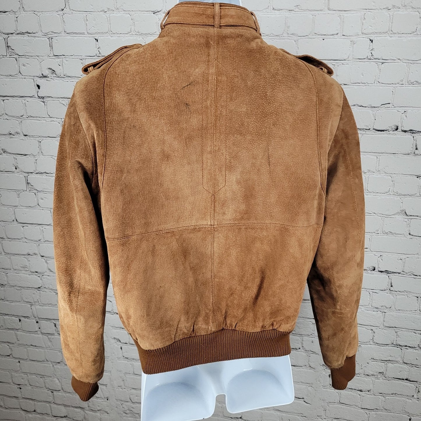 VTG Leather Directions Brown Pig Suede Fur Lined Full Zip Bomber Jacket Size 38