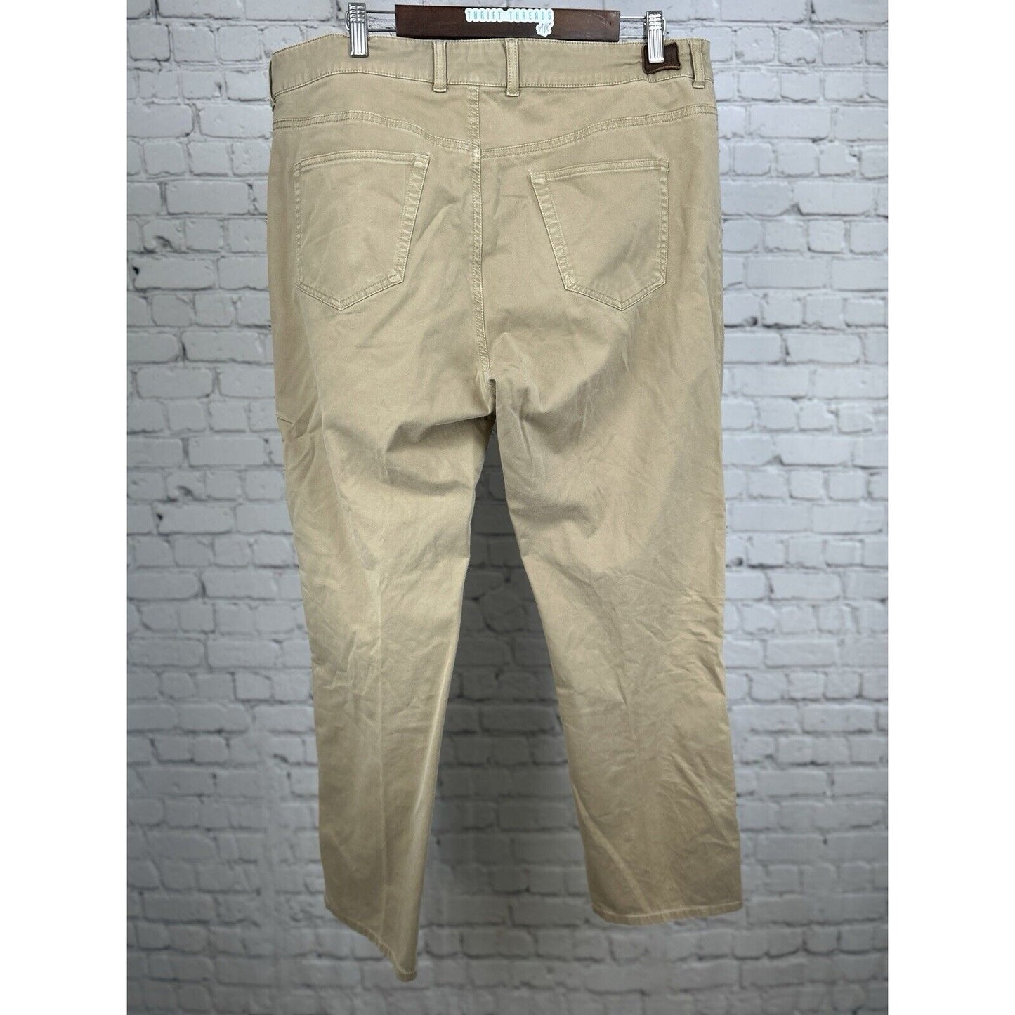 Peter Millar Beige Khaki Light Wash Straight Leg Mens Zip Up Pants Size (38X30)