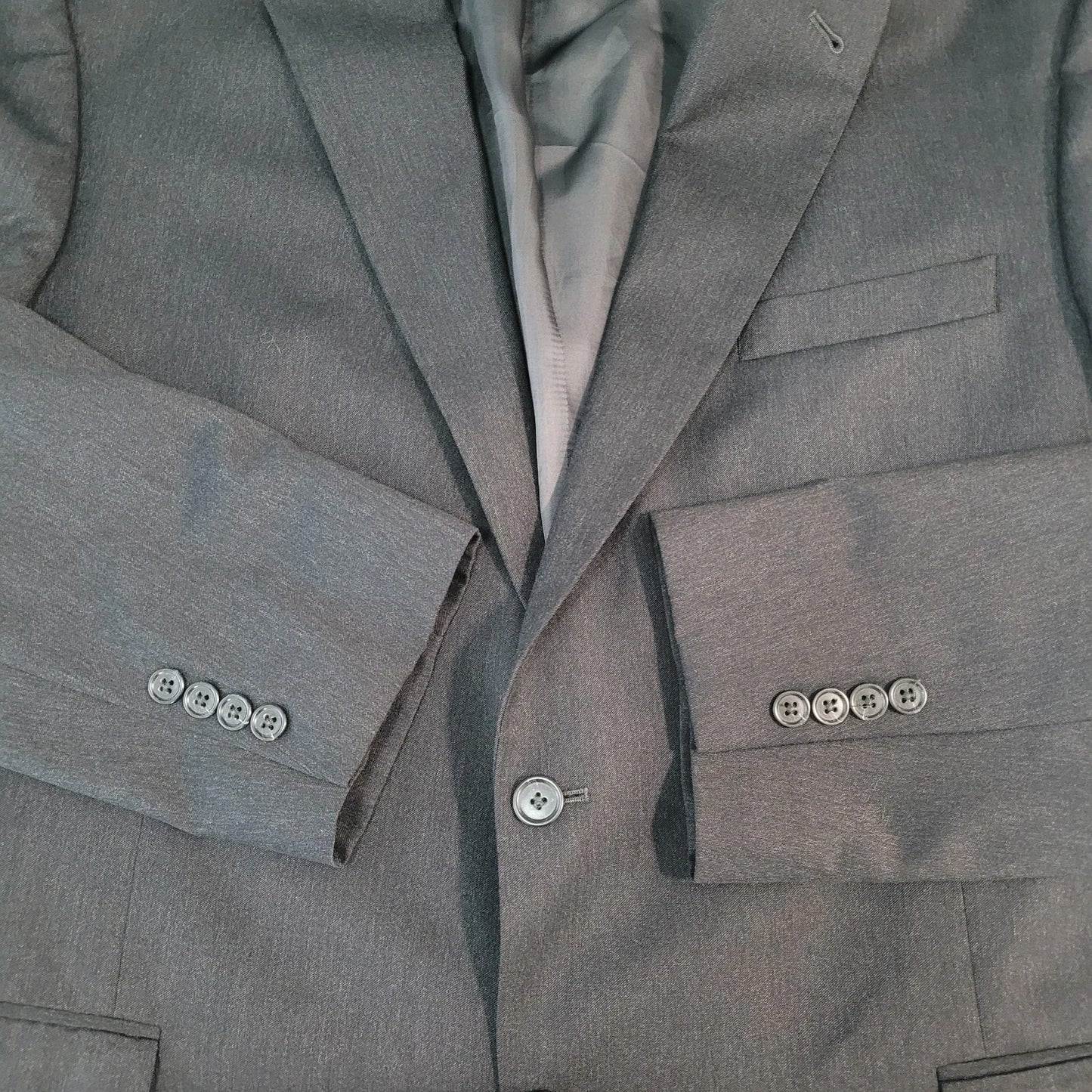 Jos A Bank Signature Collection Grey Wool Gordon 2 Button Blazer Sport Coat 46L