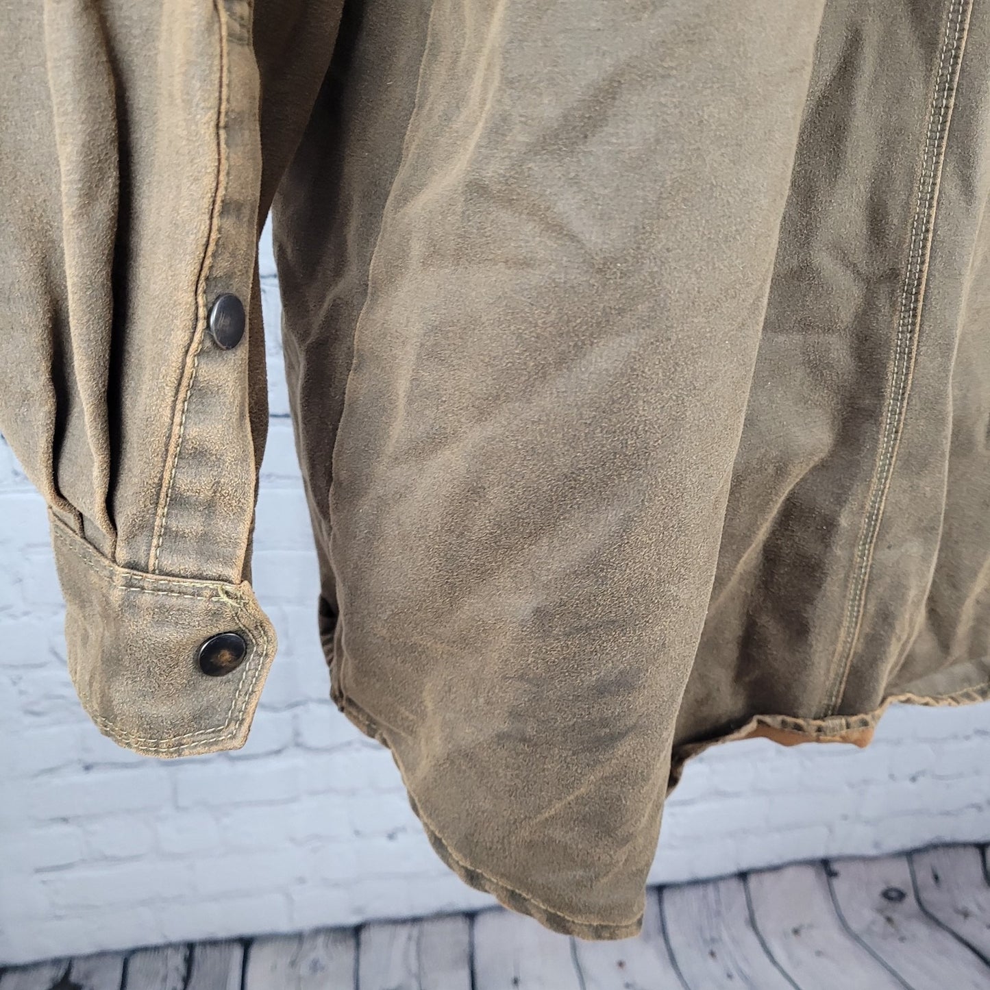 RedHead Brown Suede Like Snapped Unlined Workwear Shacket Jacket Size XLT