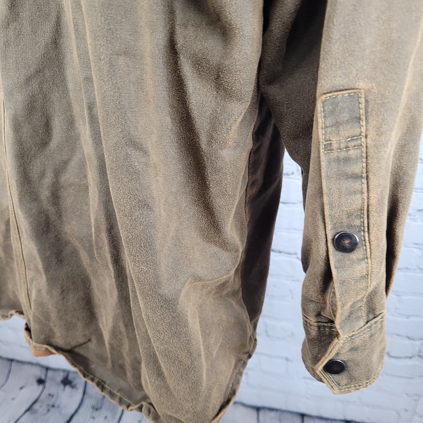 RedHead Brown Suede Like Snapped Unlined Workwear Shacket Jacket Size XLT