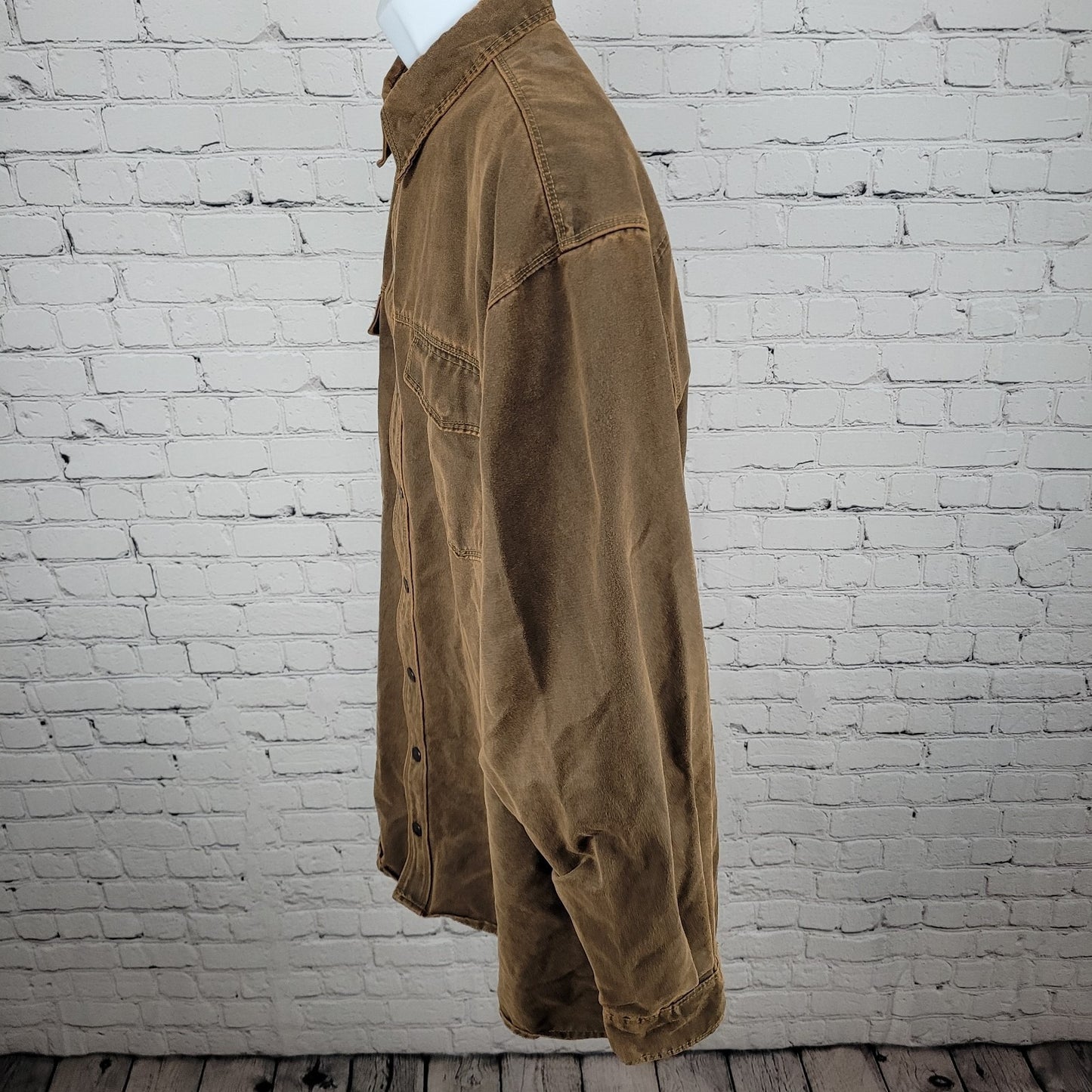 RedHead Brown Suede Like Snapped Unlined Workwear Shacket Jacket Size XLT