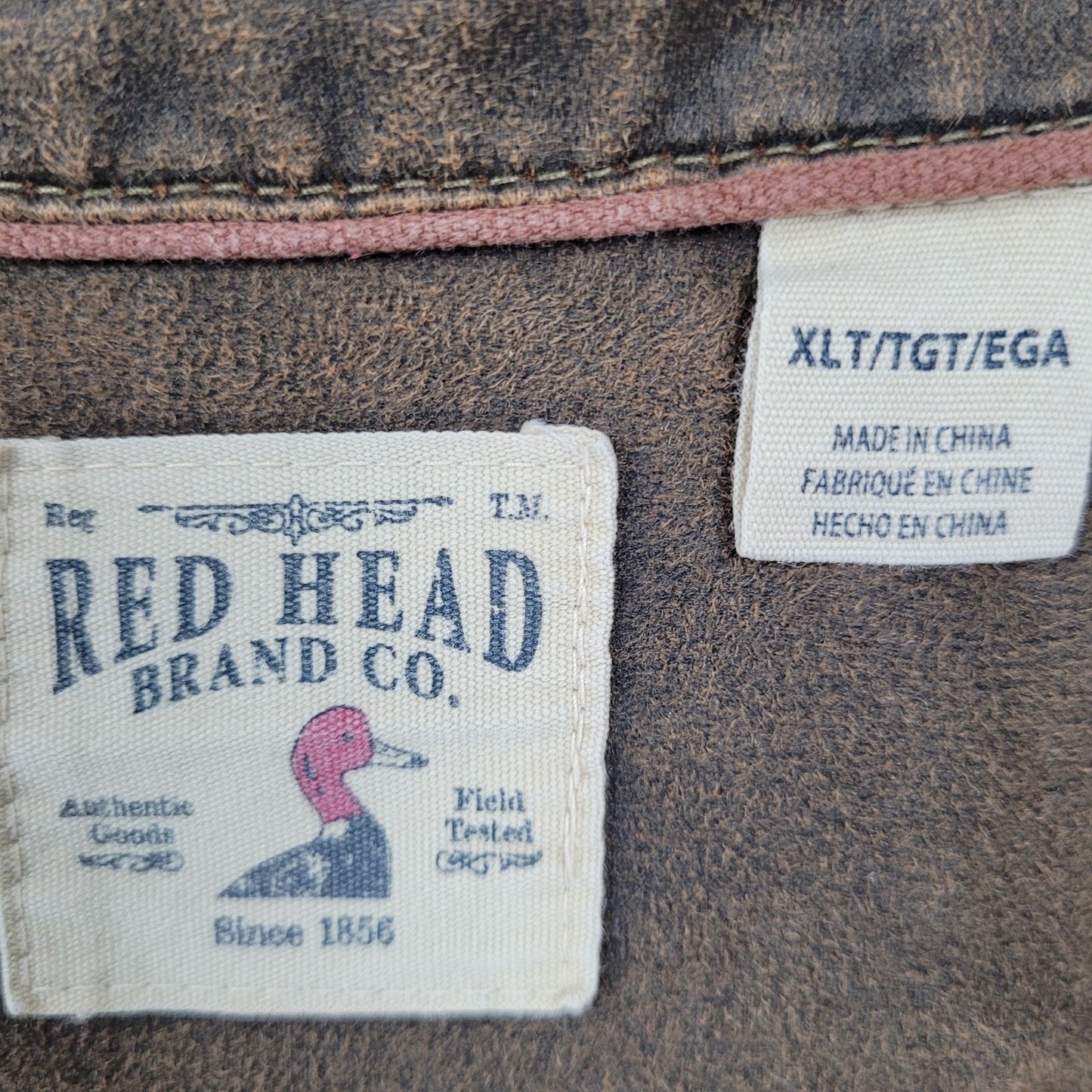 RedHead Brown Suede Like Snapped Unlined Workwear Shacket Jacket Size XLT