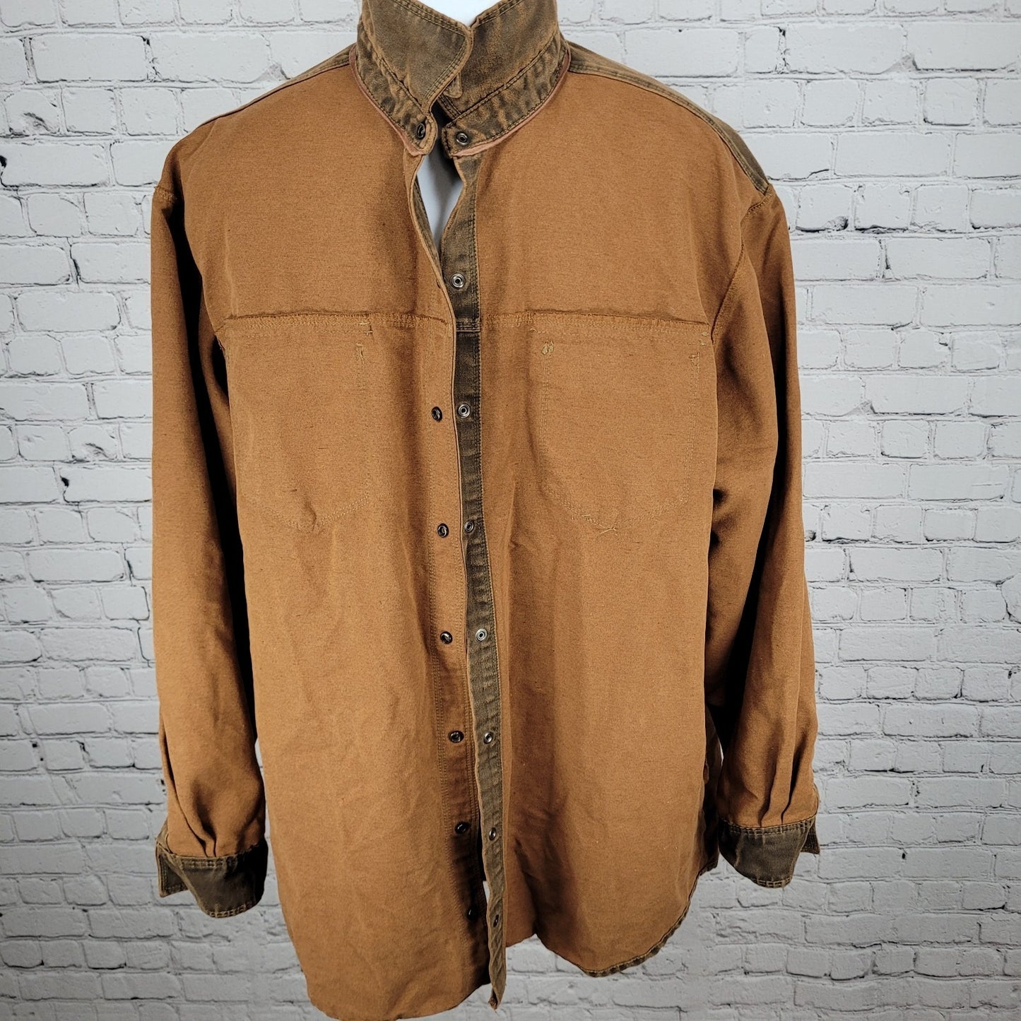 RedHead Brown Suede Like Snapped Unlined Workwear Shacket Jacket Size XLT