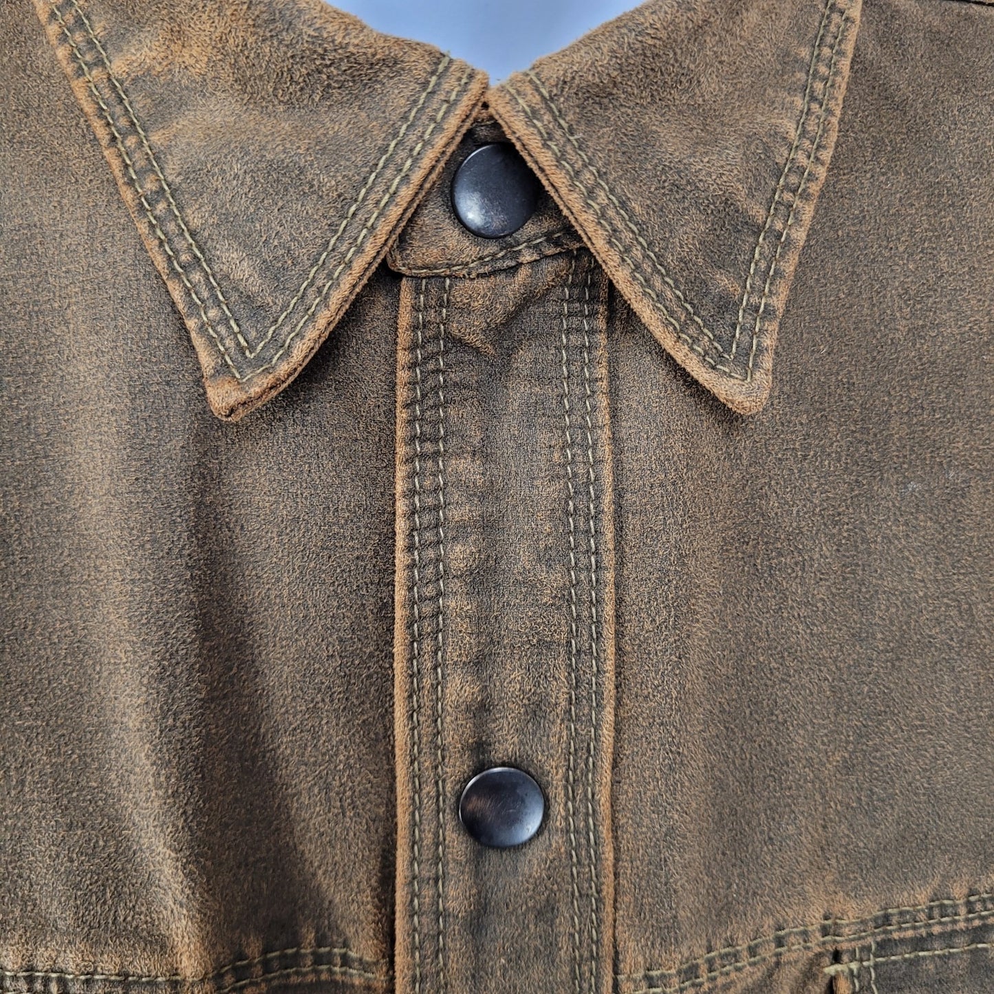 RedHead Brown Suede Like Snapped Unlined Workwear Shacket Jacket Size XLT