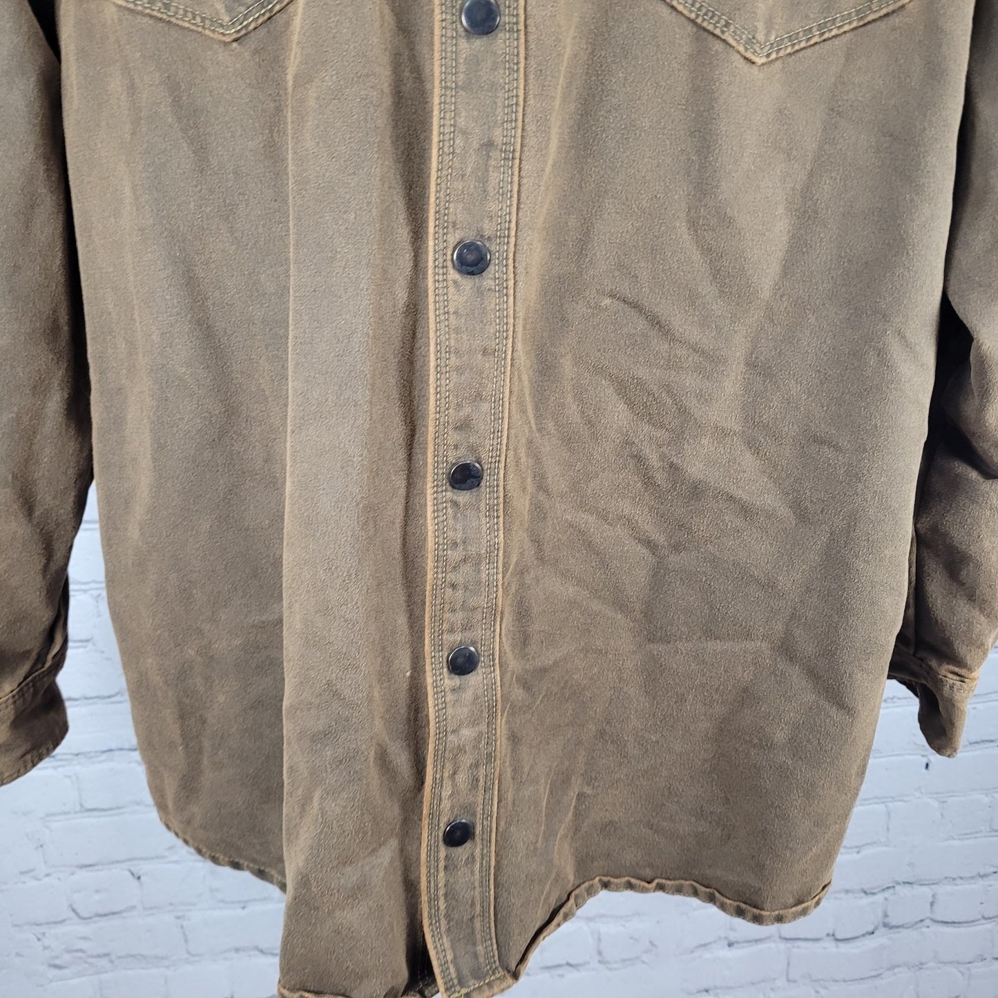 RedHead Brown Suede Like Snapped Unlined Workwear Shacket Jacket Size XLT