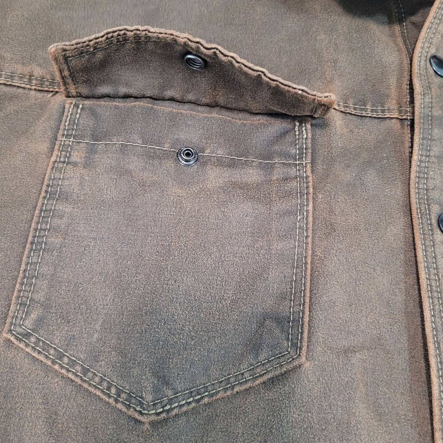 RedHead Brown Suede Like Snapped Unlined Workwear Shacket Jacket Size XLT