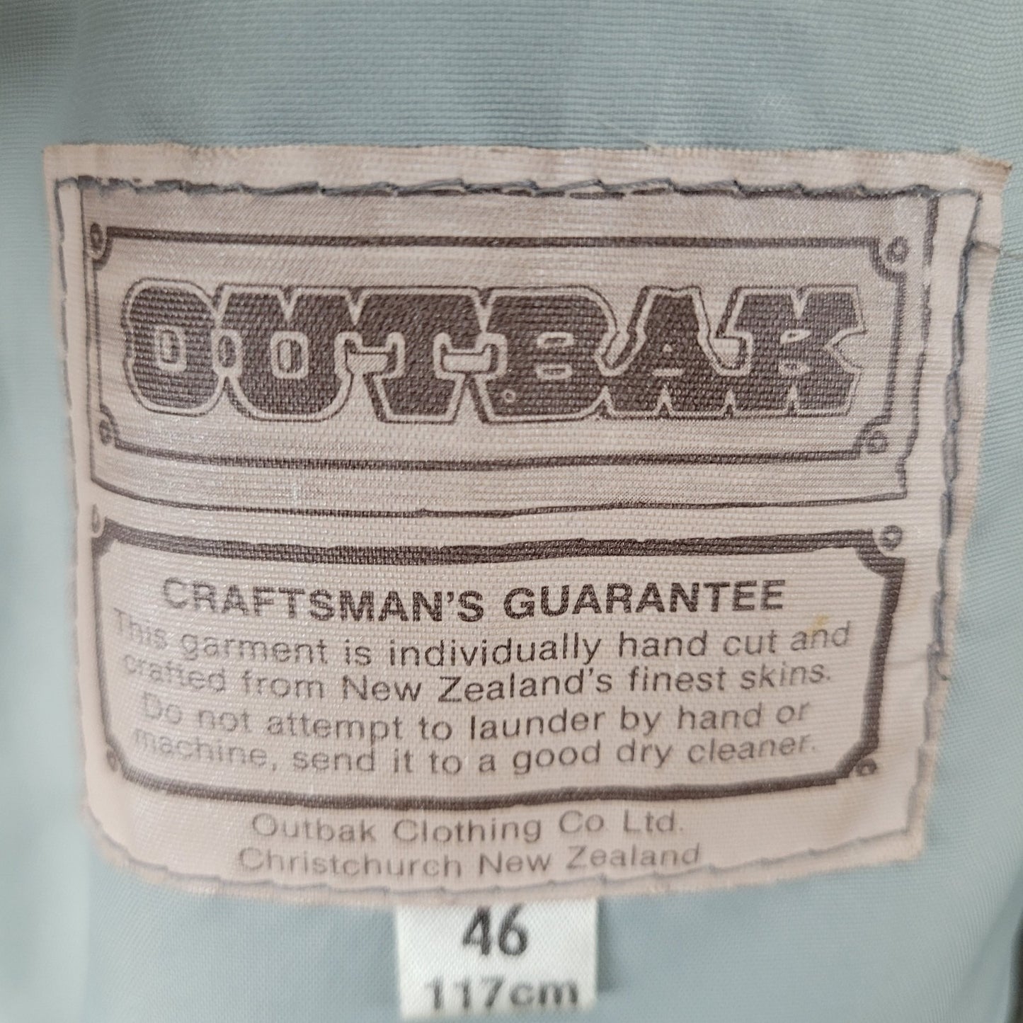 VTG Outbak Grey Taupe Soft Suede Full Zip Jacket New Zealand Handcut Size 46