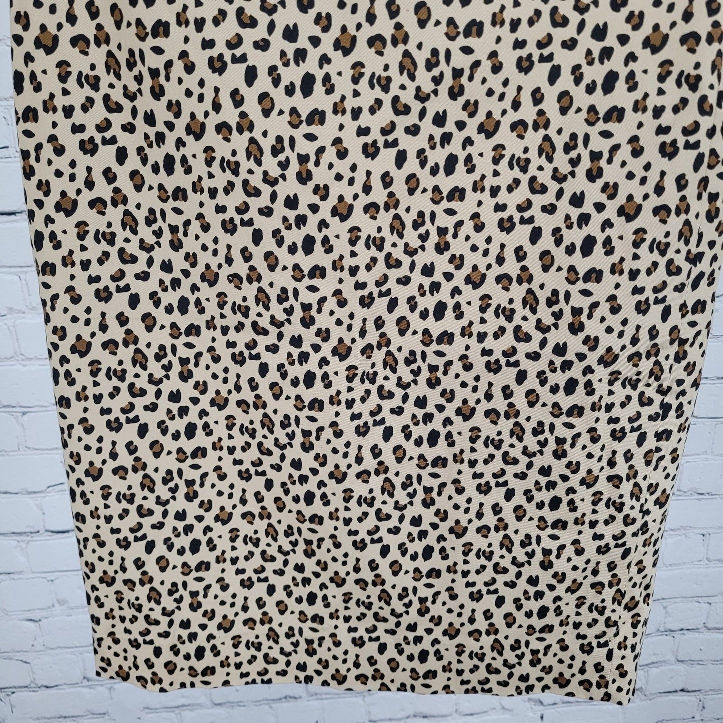 J.CREW Brown Leopard No. 2 Cotton Stretch Back Slit Pencil Skirt 2 (28x22.5)