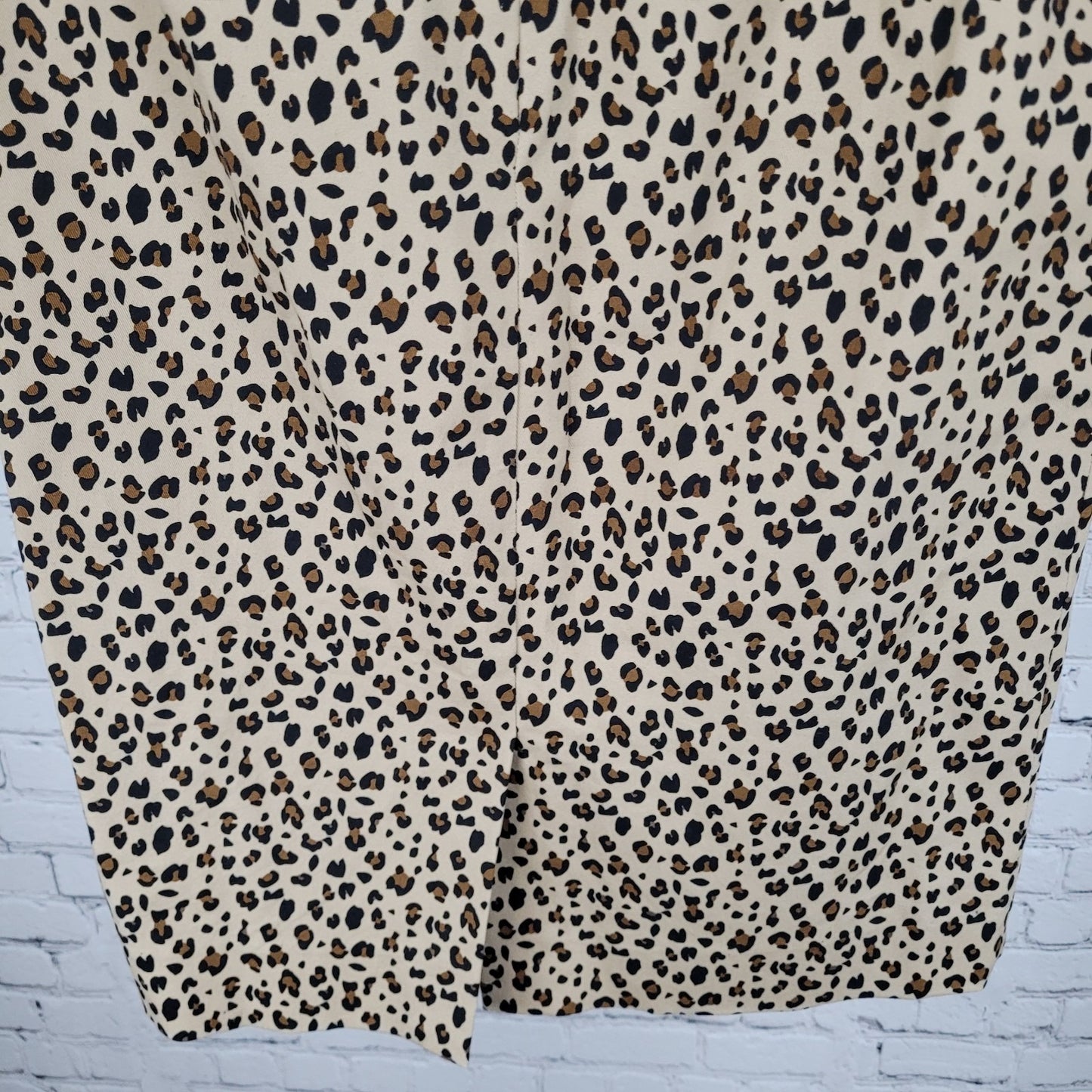 J.CREW Brown Leopard No. 2 Cotton Stretch Back Slit Pencil Skirt 2 (28x22.5)