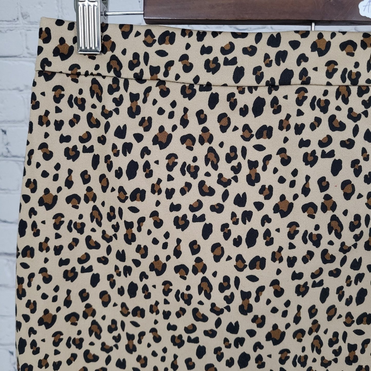 J.CREW Brown Leopard No. 2 Cotton Stretch Back Slit Pencil Skirt 2 (28x22.5)