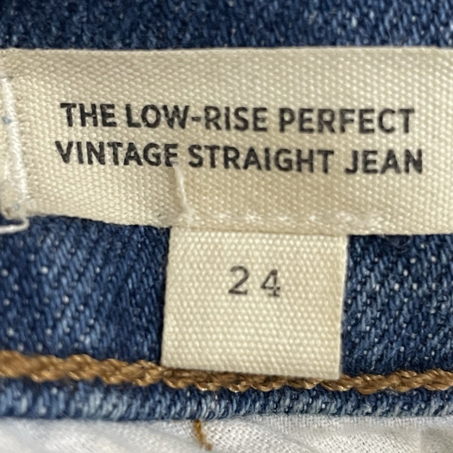 Madewell Blue Denim Low Rise Perfect Vintage Straight Jeans Size 24 (26x30)