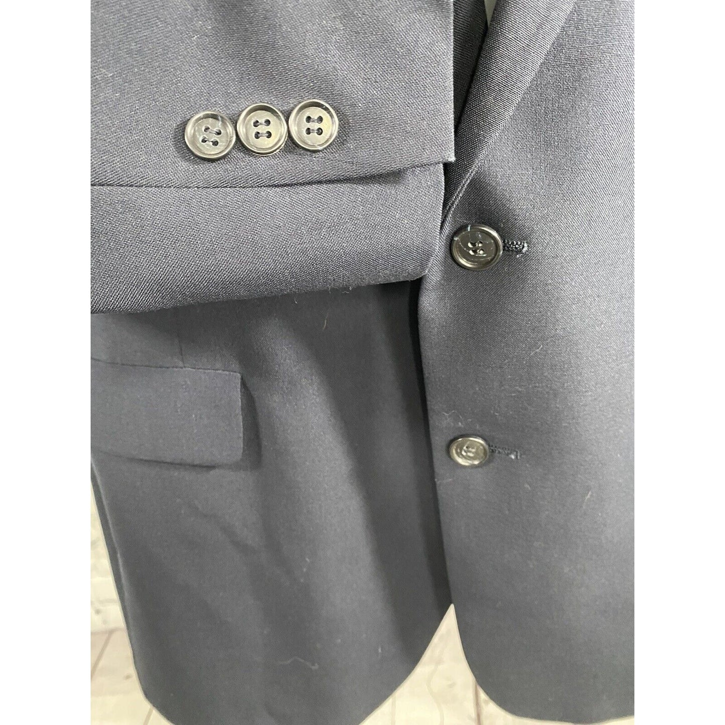 VTG Palm Beach Made in USA Dark Blue 2 Button Jacket Blazer Sport Coat 44L