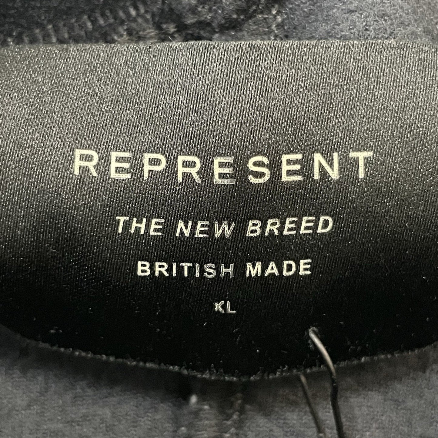 Represent Black Velvet Velour Streetwear Hoodie Pockets British Made Size XL