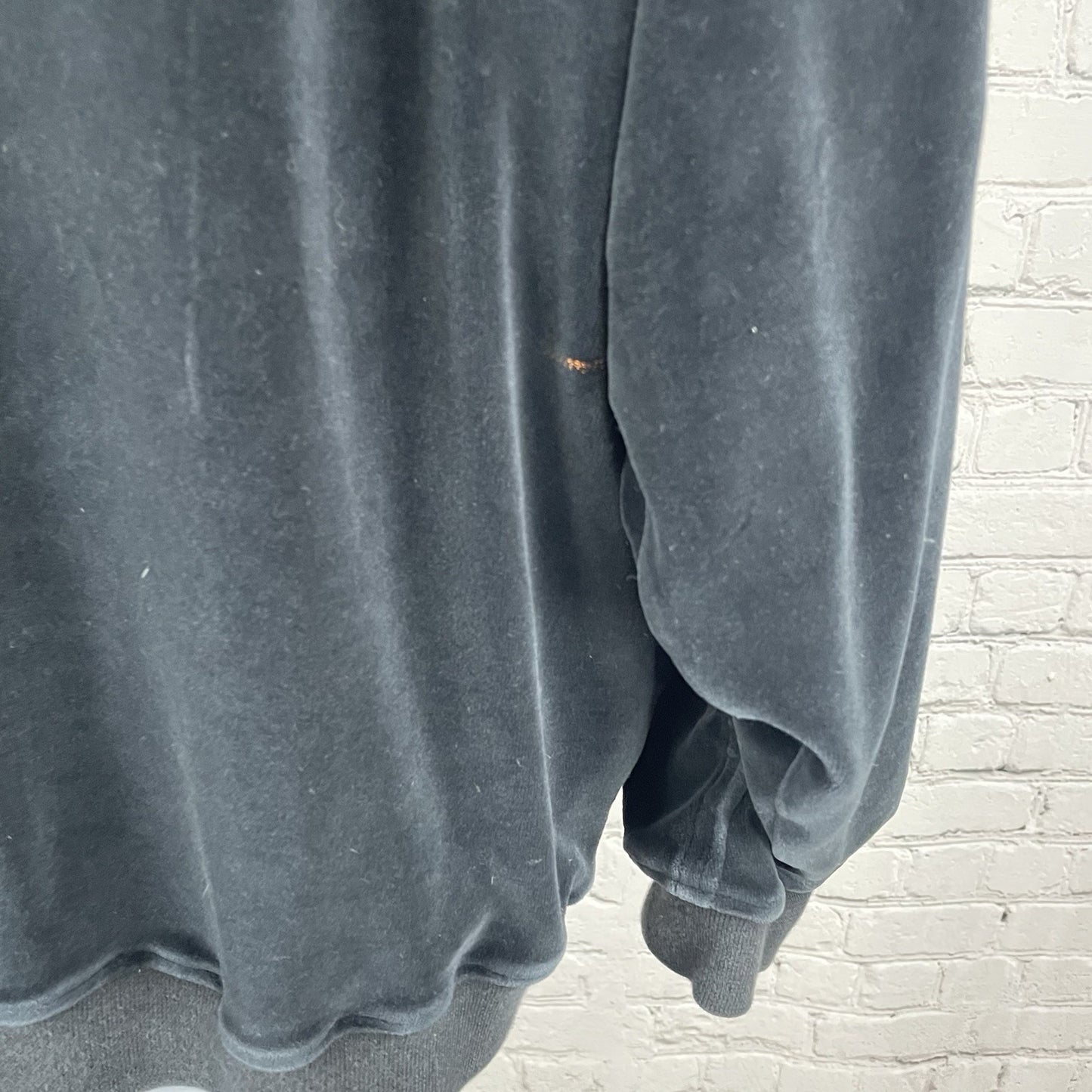 Represent Black Velvet Velour Streetwear Hoodie Pockets British Made Size XL
