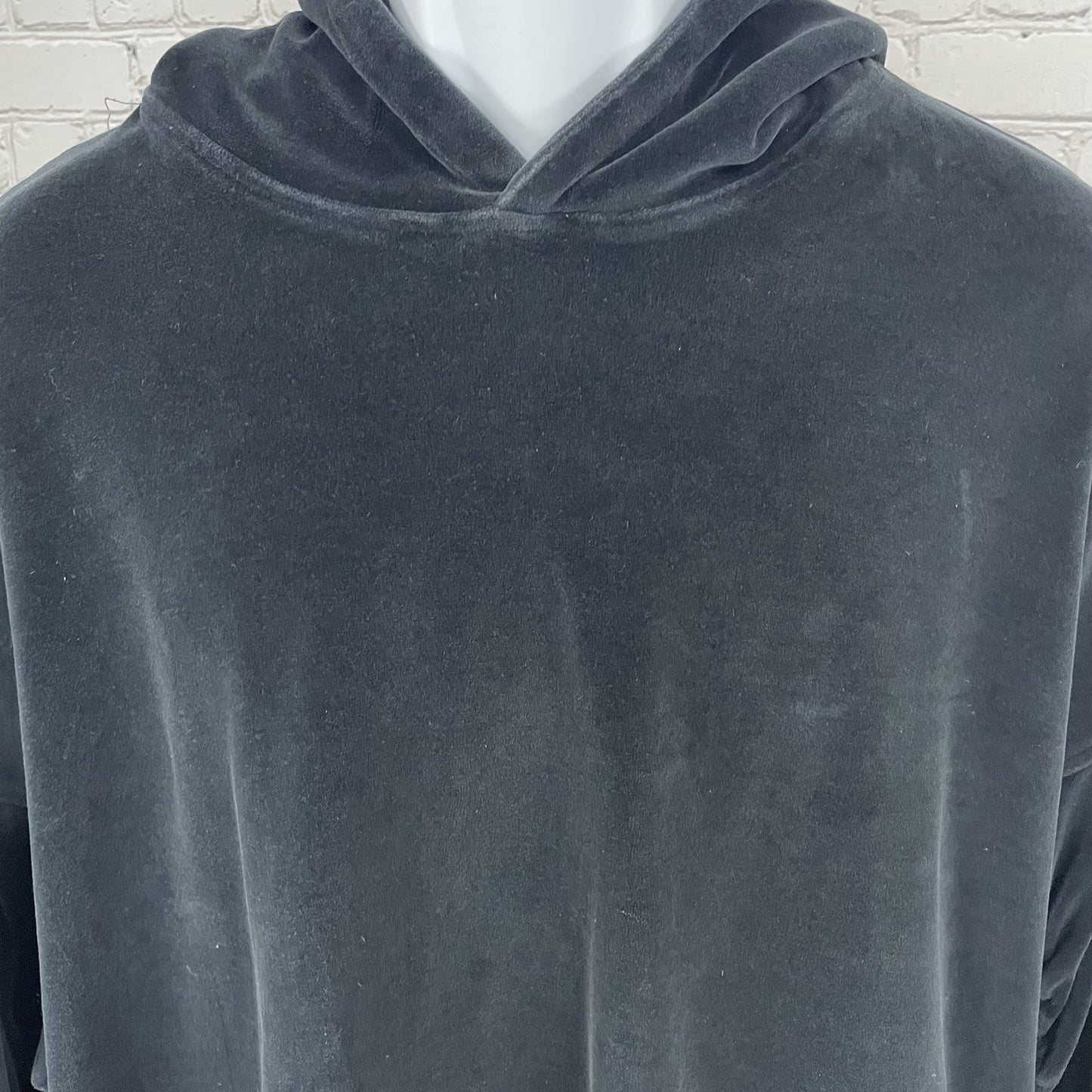 Represent Black Velvet Velour Streetwear Hoodie Pockets British Made Size XL