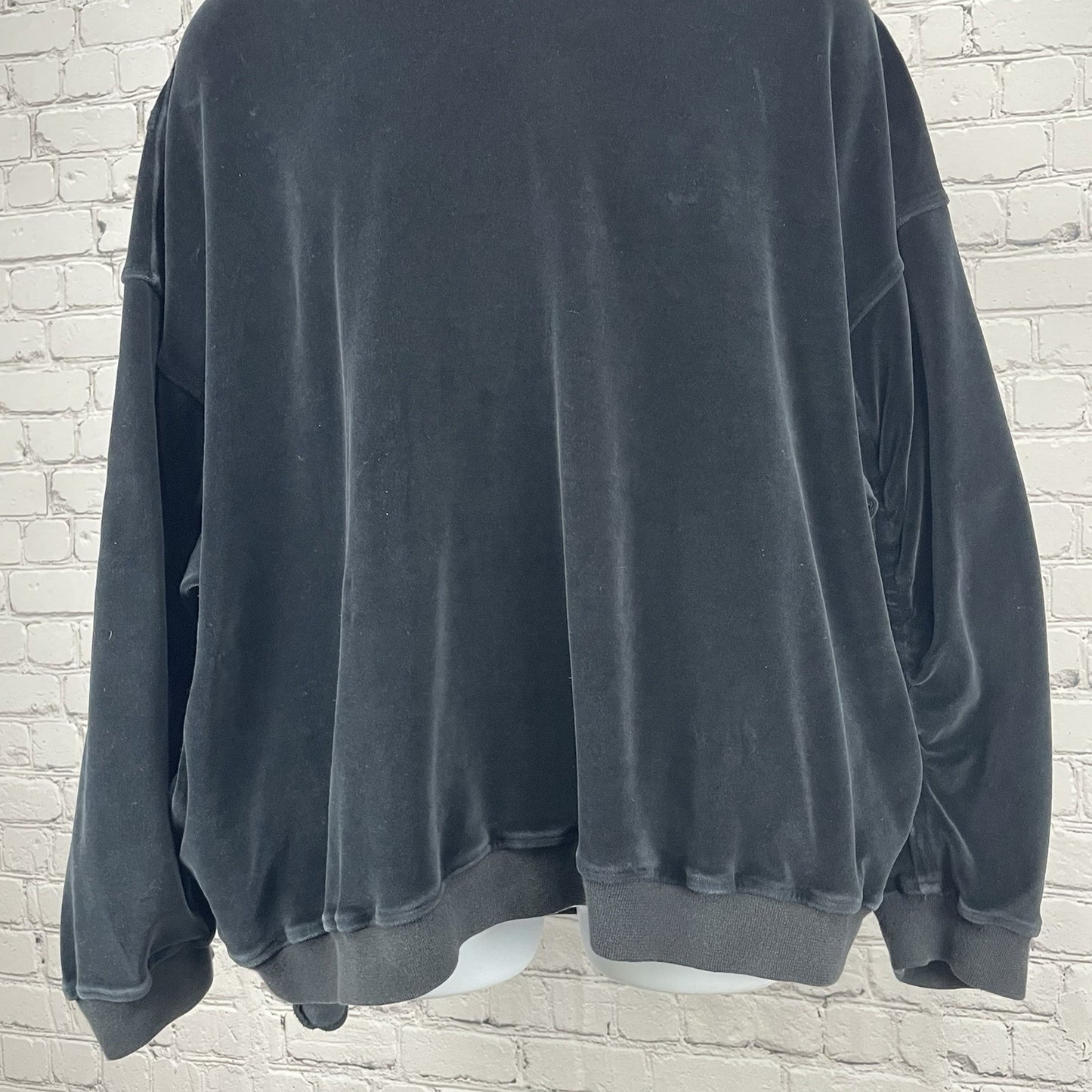 Represent Black Velvet Velour Streetwear Hoodie Pockets British Made Size XL